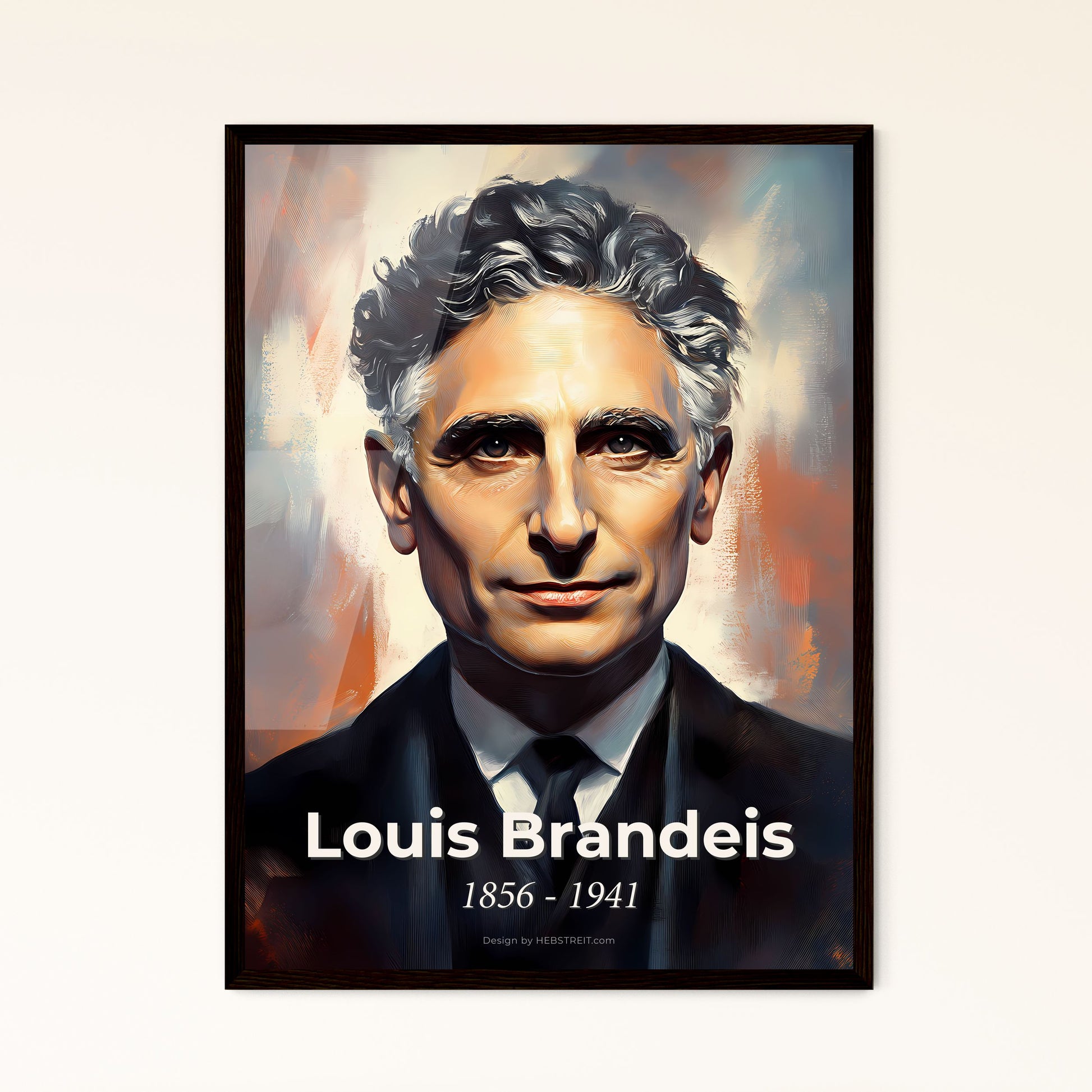 Portrait of Louis Brandeis, 1856 - 1941. Impressionistic painting of a man in a suit and tie.