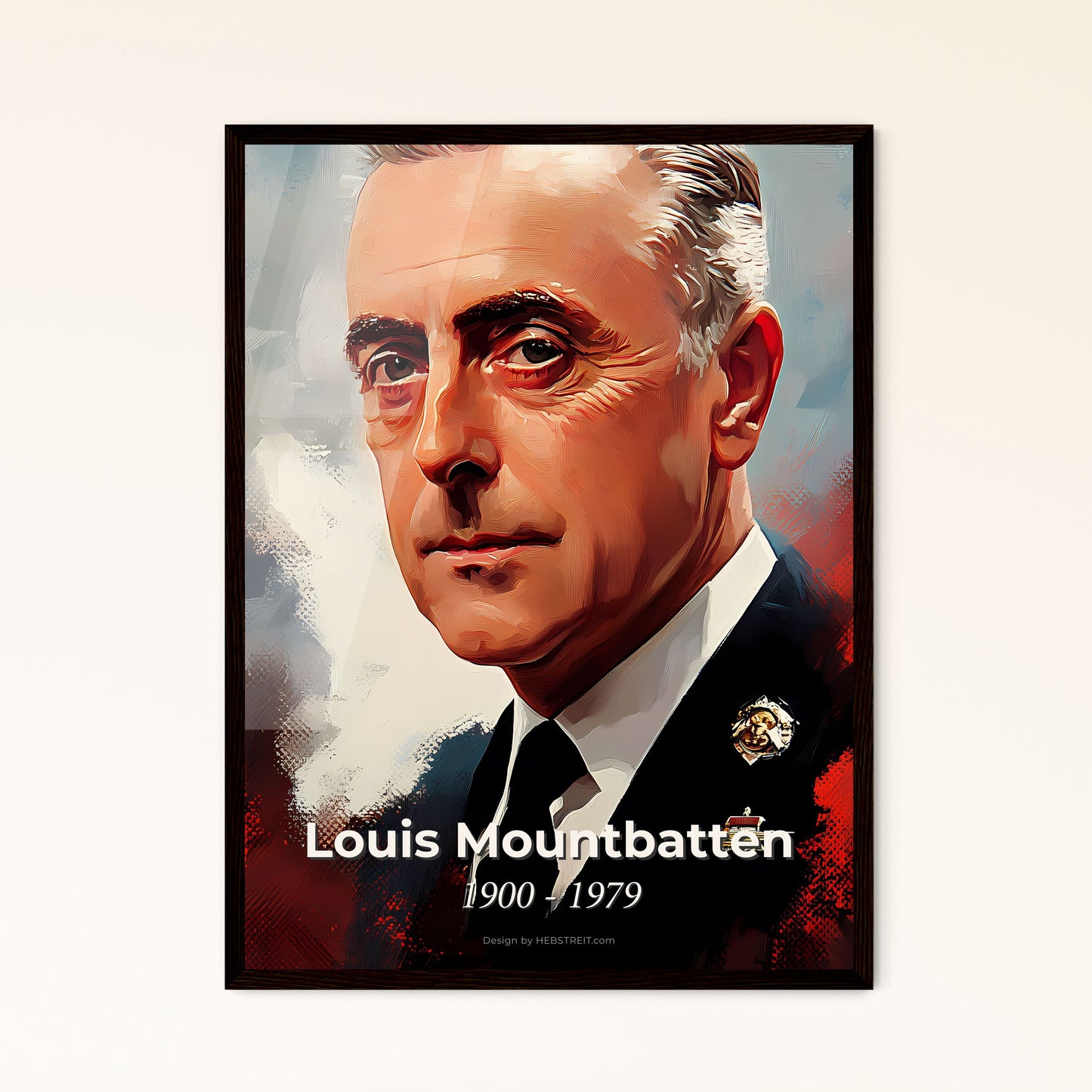 Portrait of Louis Mountbatten, 1900 - 1979. Impressionistic painting of a man in a suit.