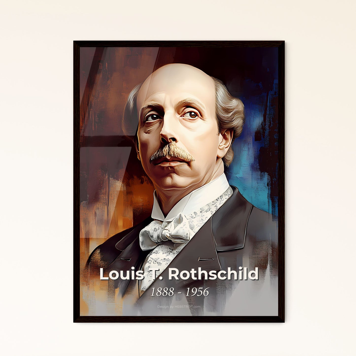 Portrait of Louis T. Rothschild, 1888 - 1956. Impressionistic painting of a man with a mustache.