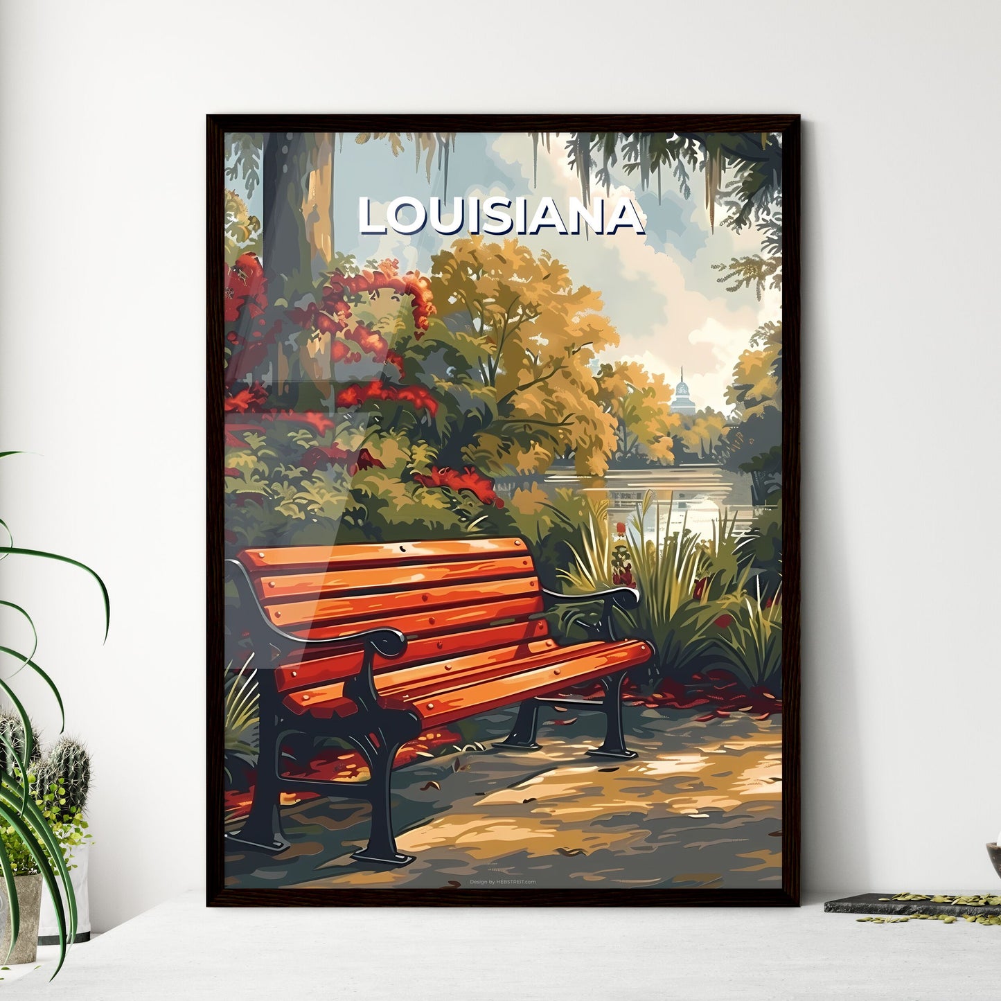 Painting, Vibrant Art, Bench, Park, Louisiana, USA