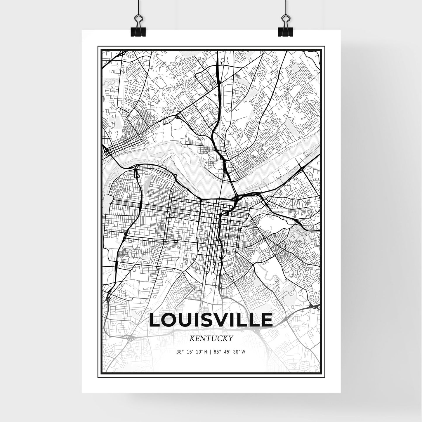 Louisville Kentucky - Premium City Map Poster