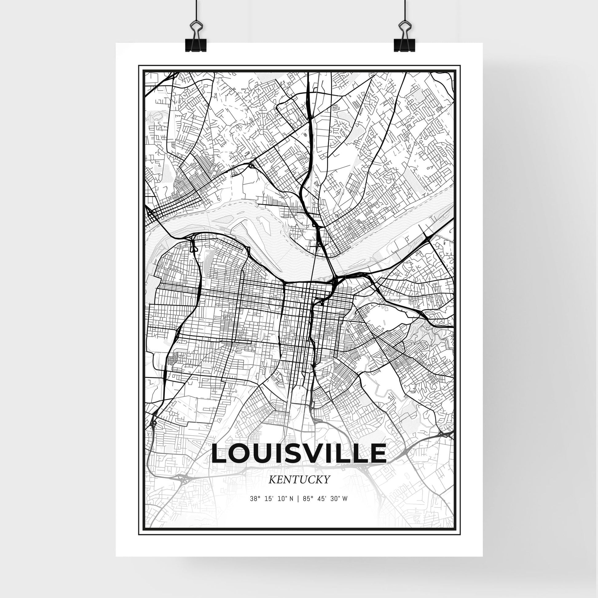 Louisville Kentucky - Premium City Map Poster