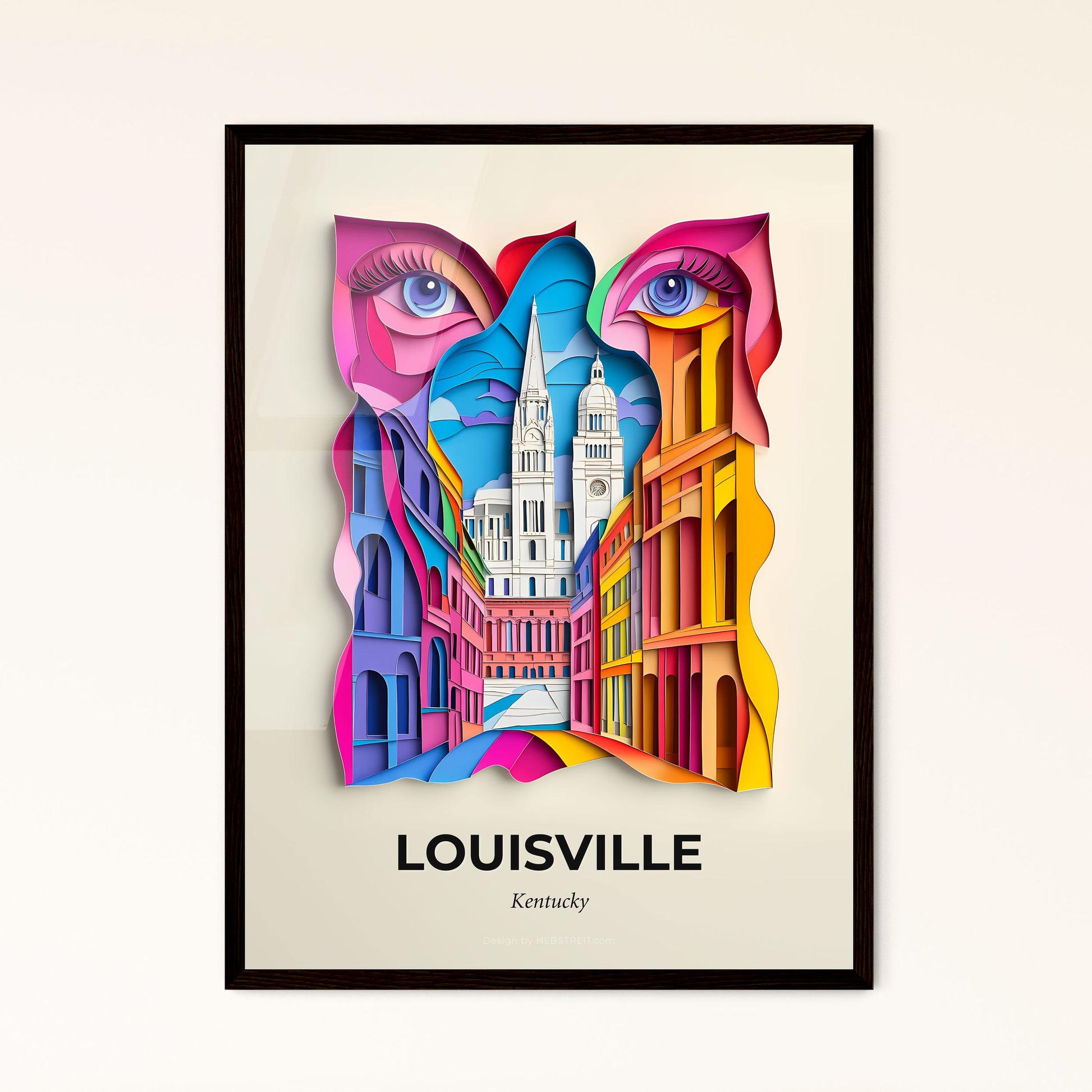 Vivid Louisville, Kentucky - a city with a clock tower