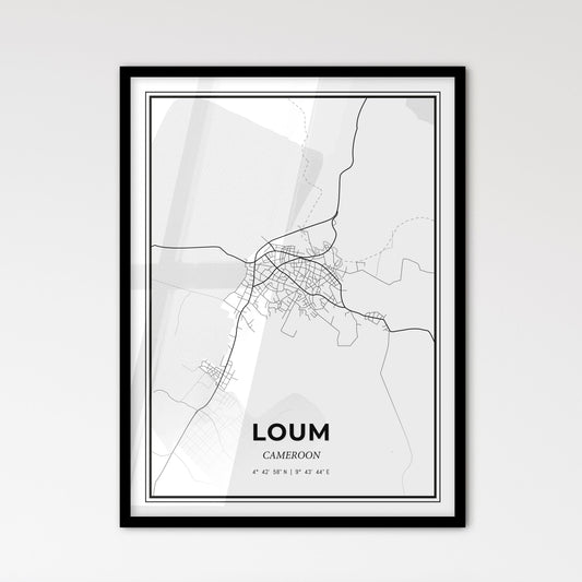 Loum Cameroon - Scandinavian Style City Map for Modern Home Decor