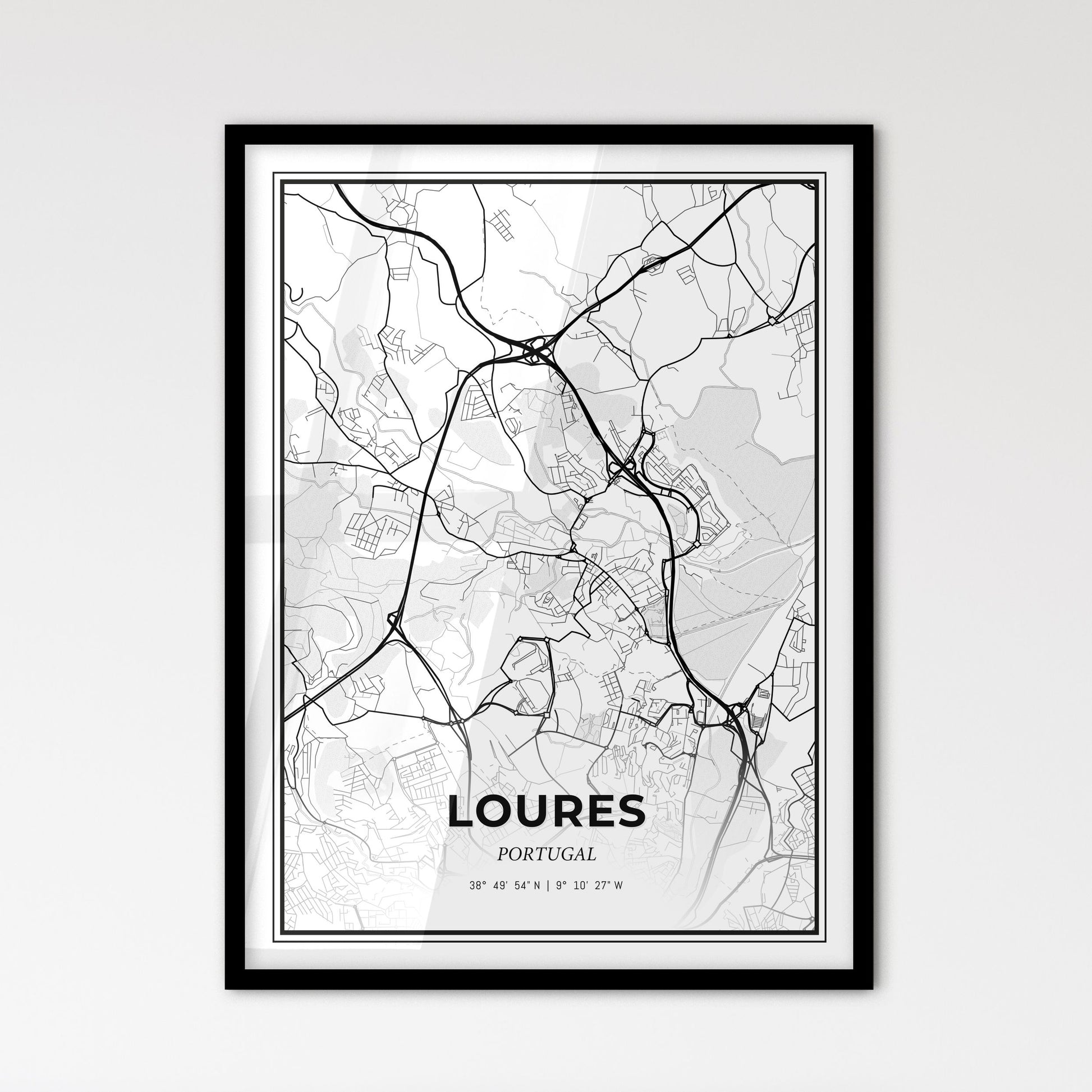 Loures Portugal - Scandinavian Style City Map for Modern Home Decor