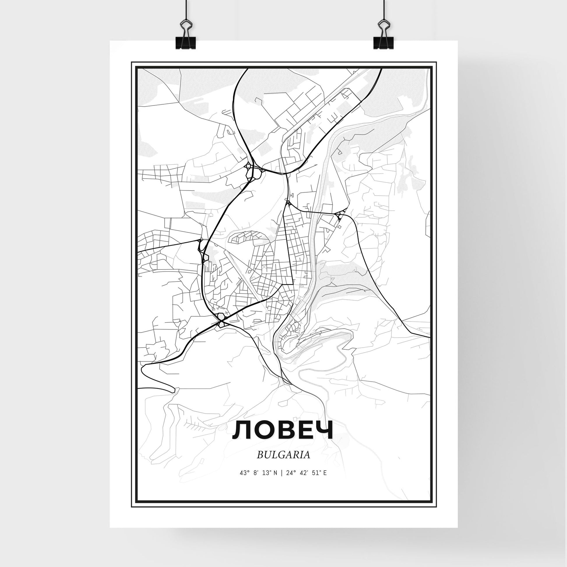 Lovech Bulgaria - Premium City Map Poster