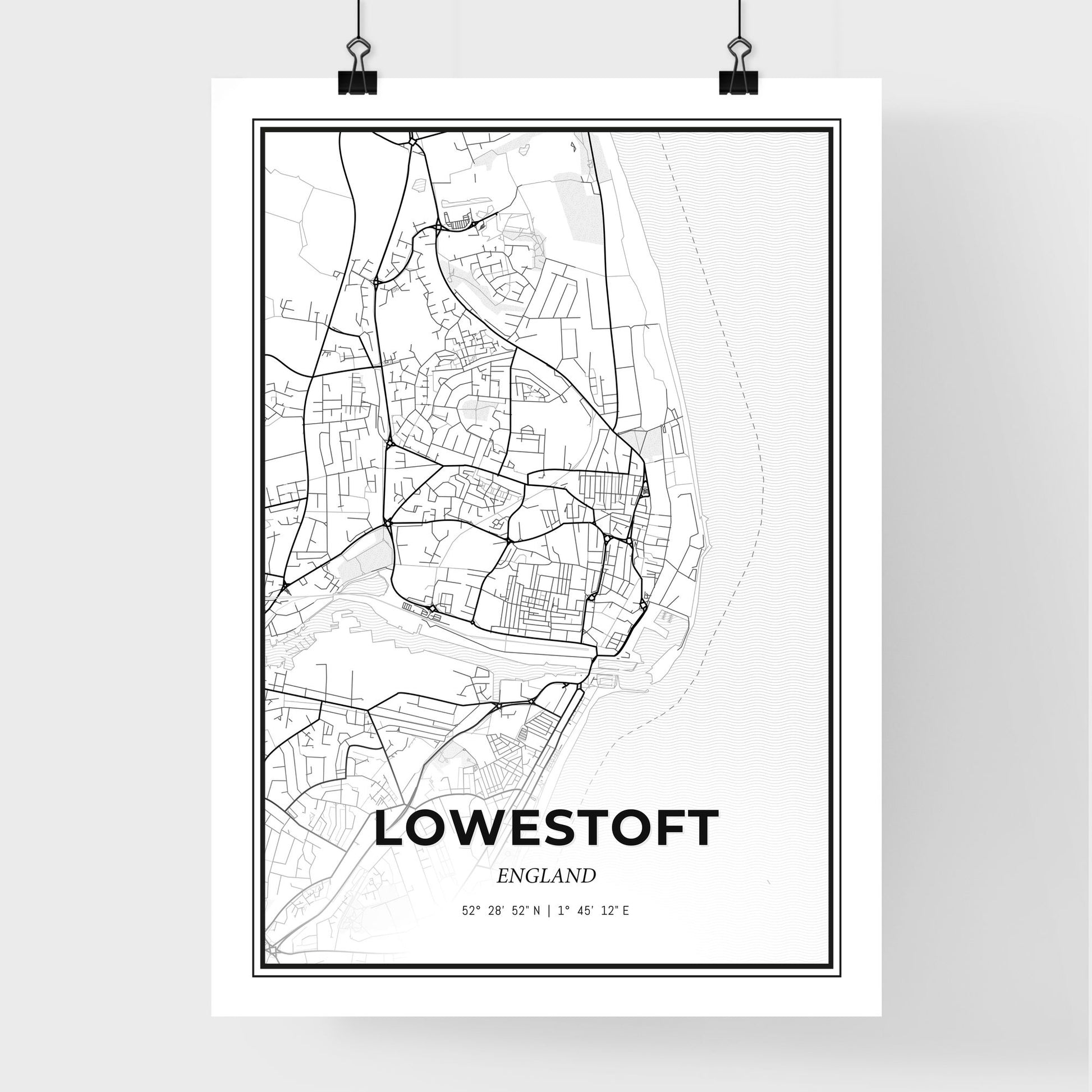 Lowestoft England - Premium City Map Poster