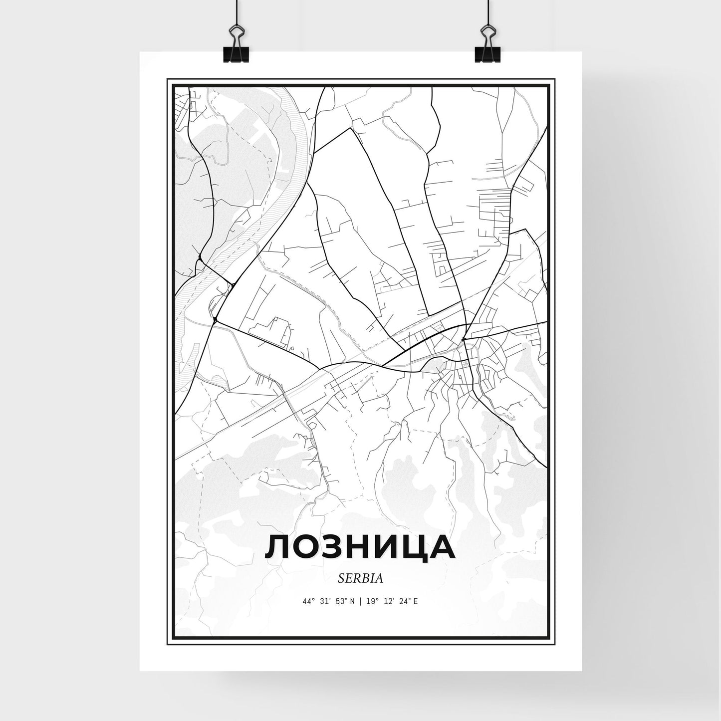 Loznica Serbia - Premium City Map Poster