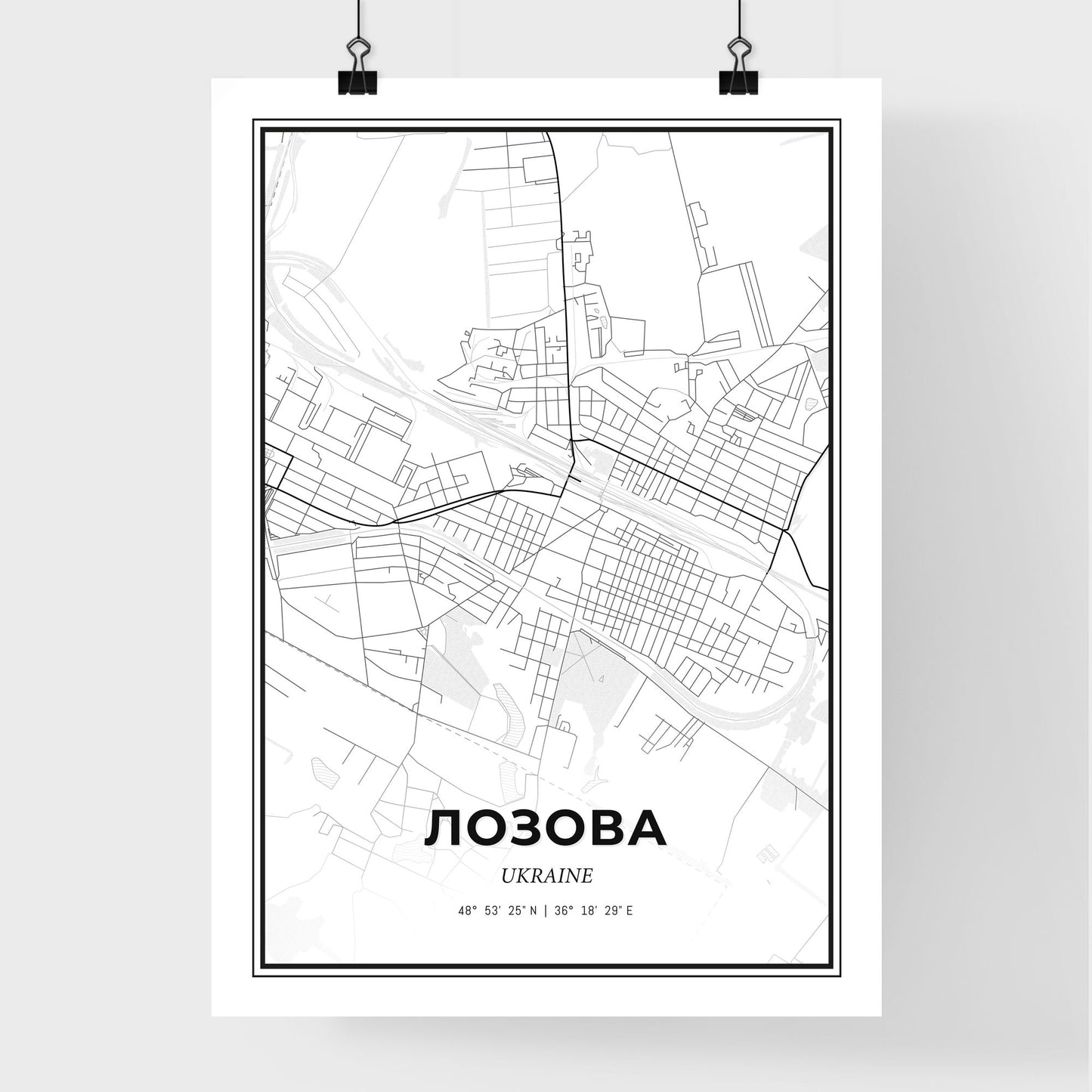 Lozova Ukraine - Premium City Map Poster