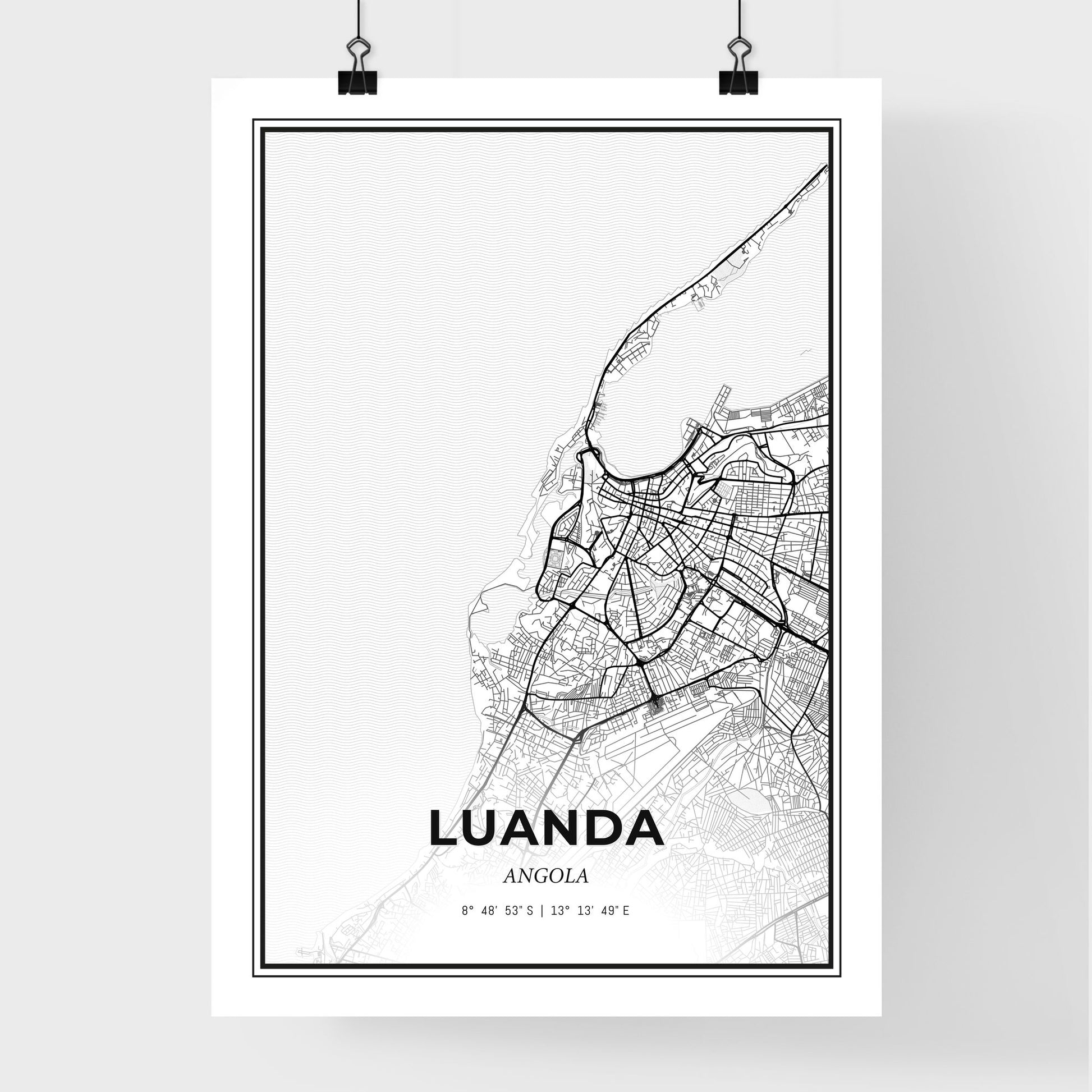 Luanda Angola - Premium City Map Poster