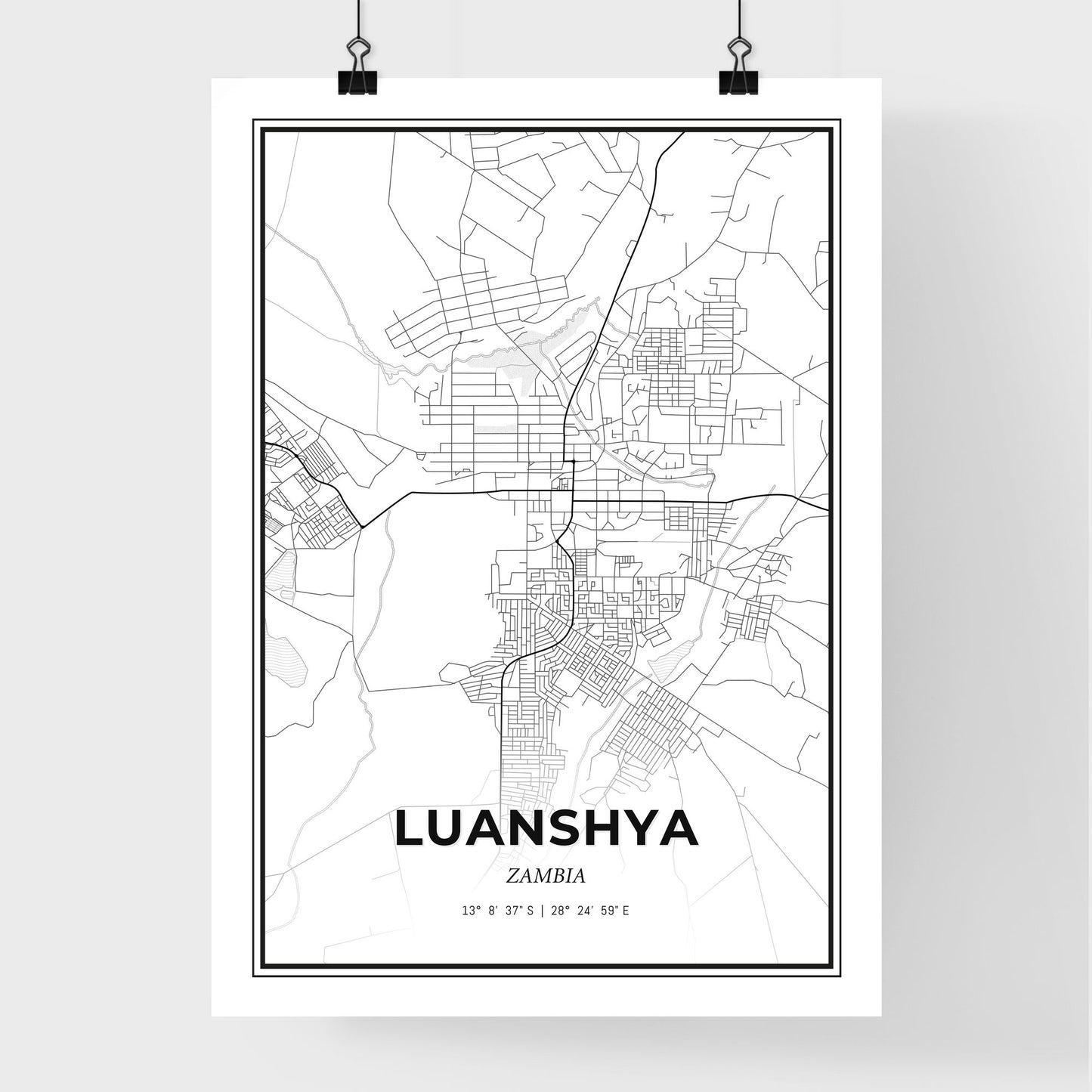 Luanshya Zambia - Premium City Map Poster