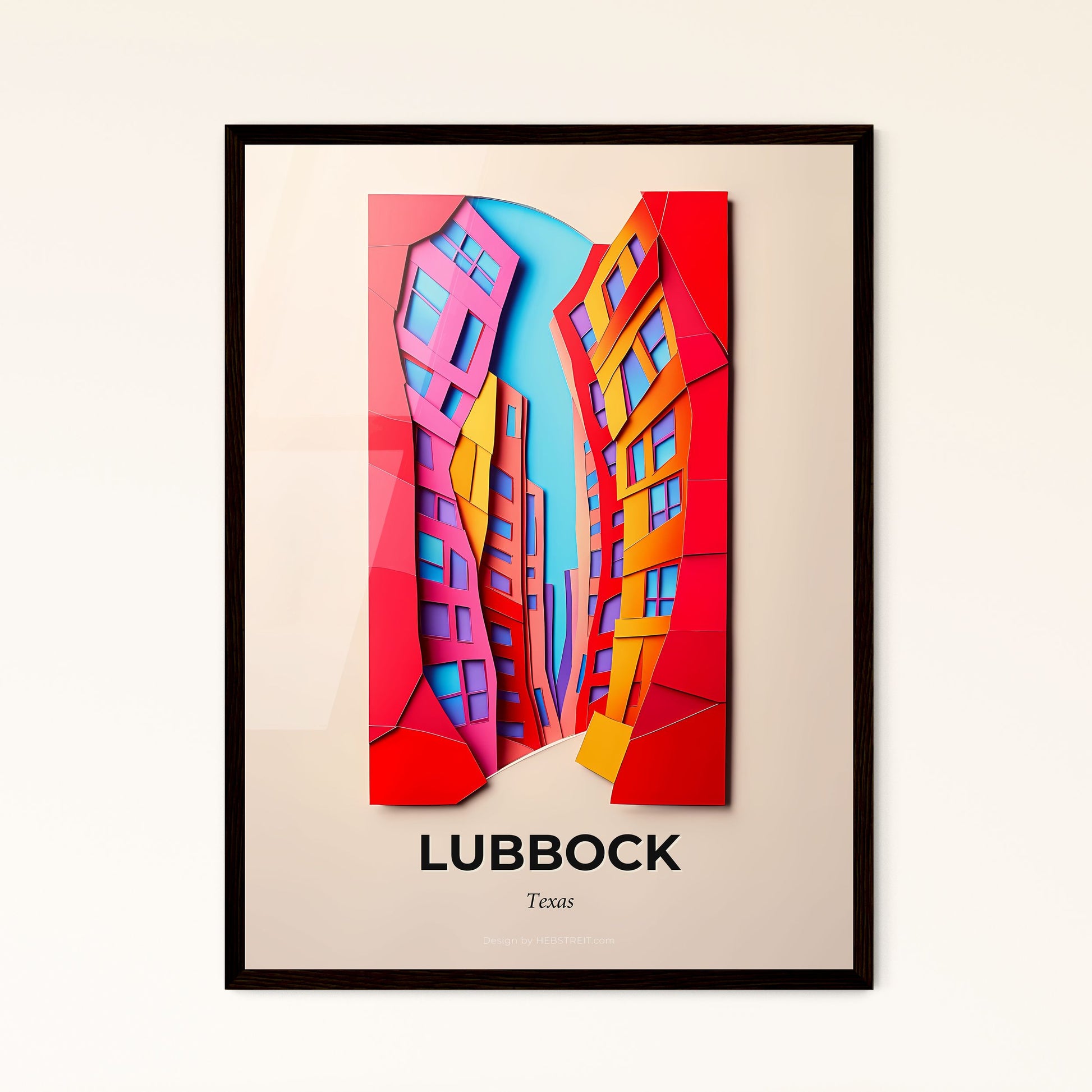 Vivid Lubbock, Texas - a city with a red building