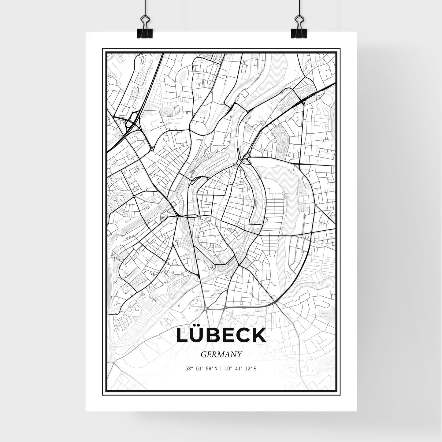 Lubeck Germany - Premium City Map Poster