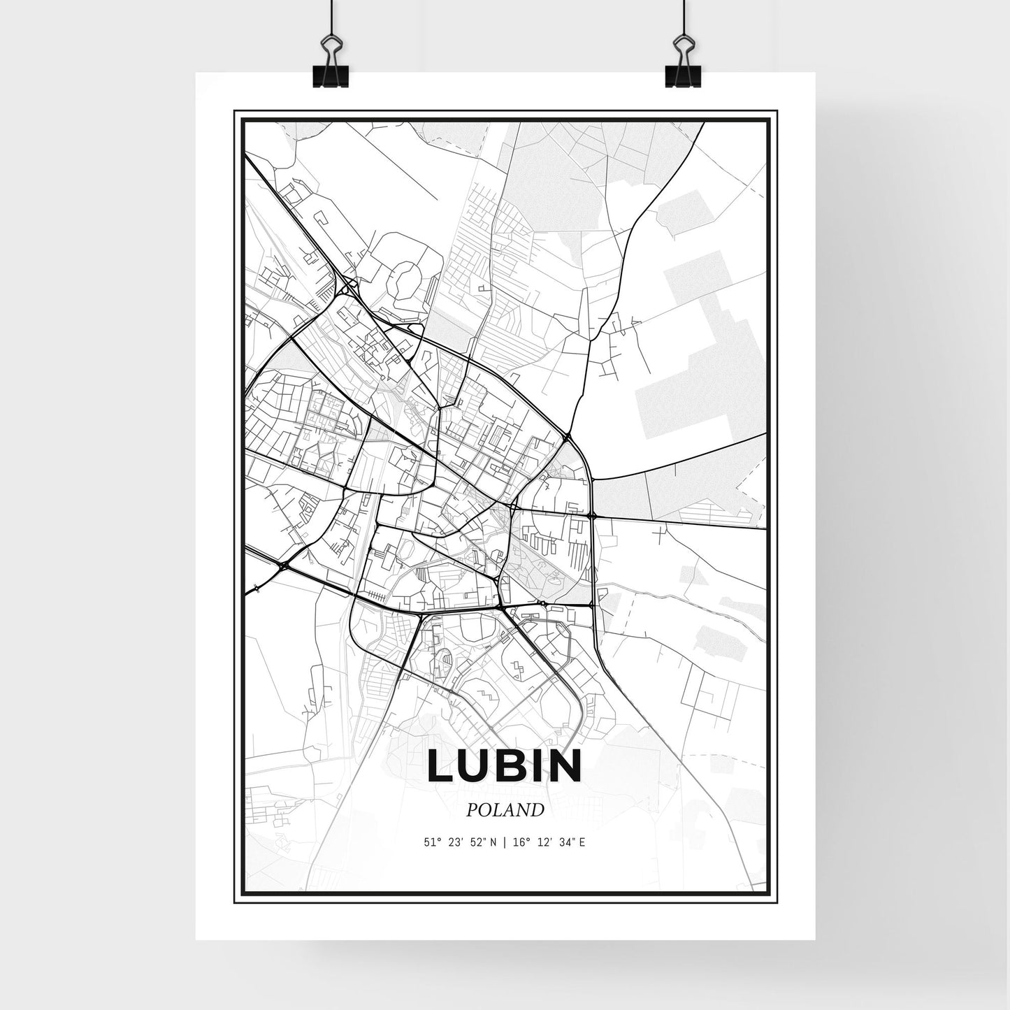 Lubin Poland - Premium City Map Poster