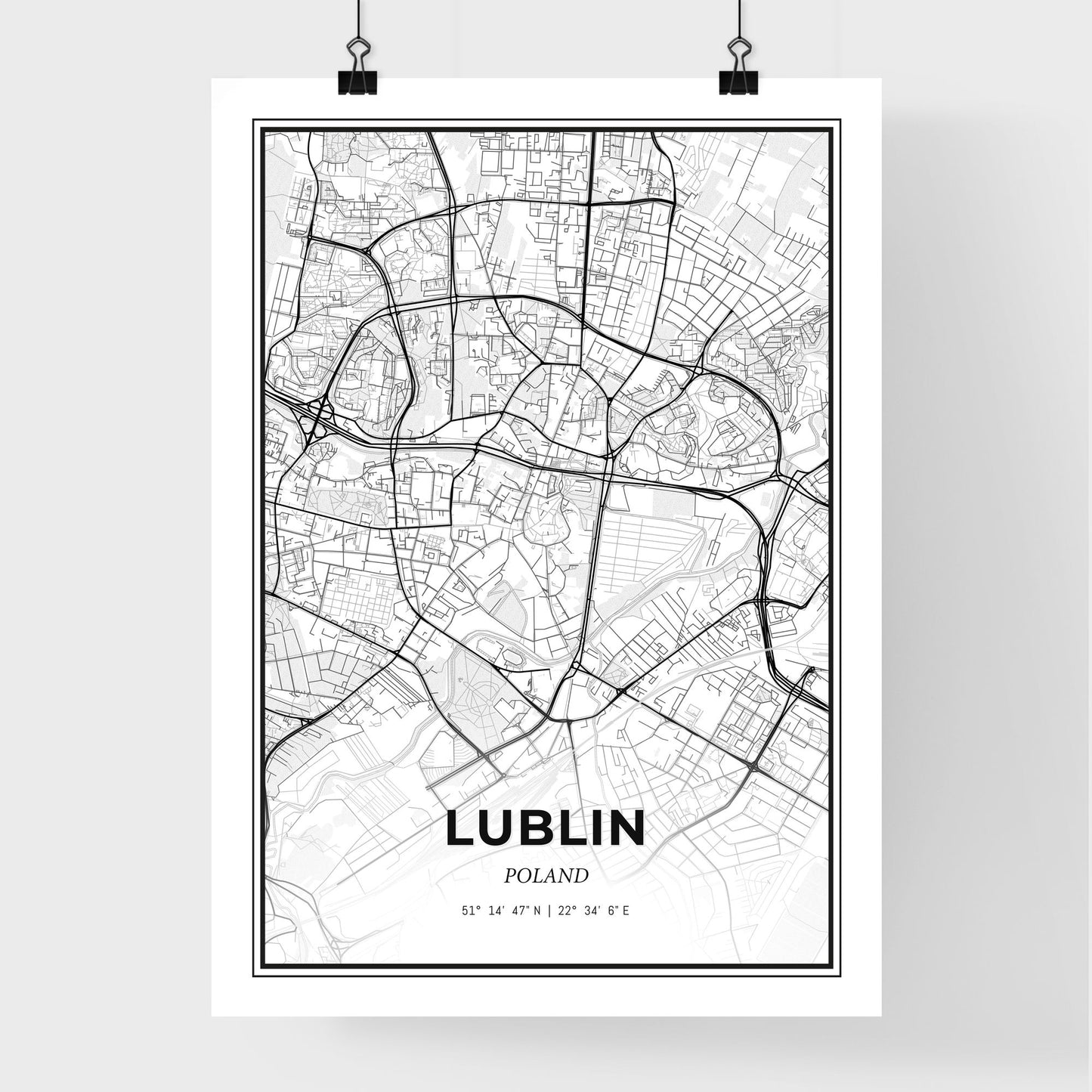 Lublin Poland - Premium City Map Poster
