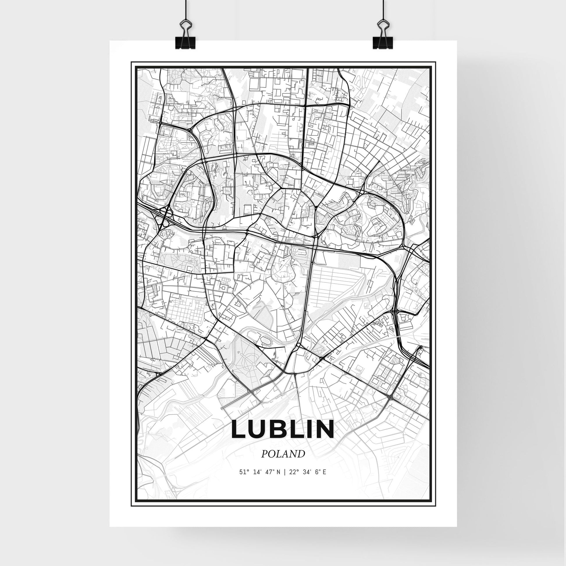Lublin Poland - Premium City Map Poster