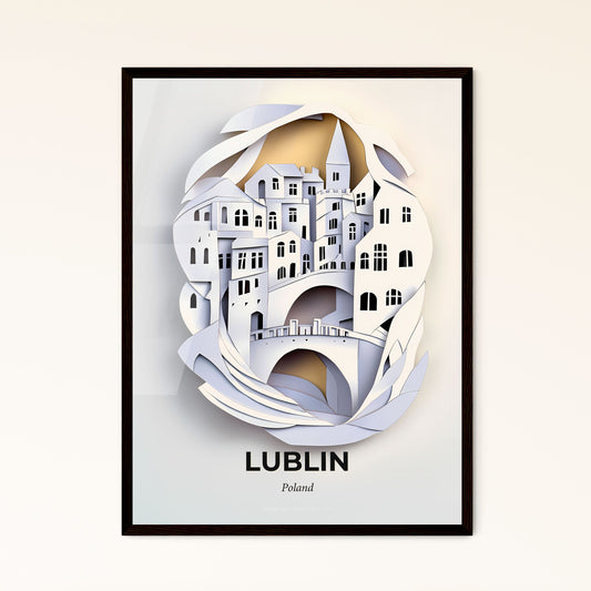 Vivid Lublin, Poland - a paper cut of a city with a bridge