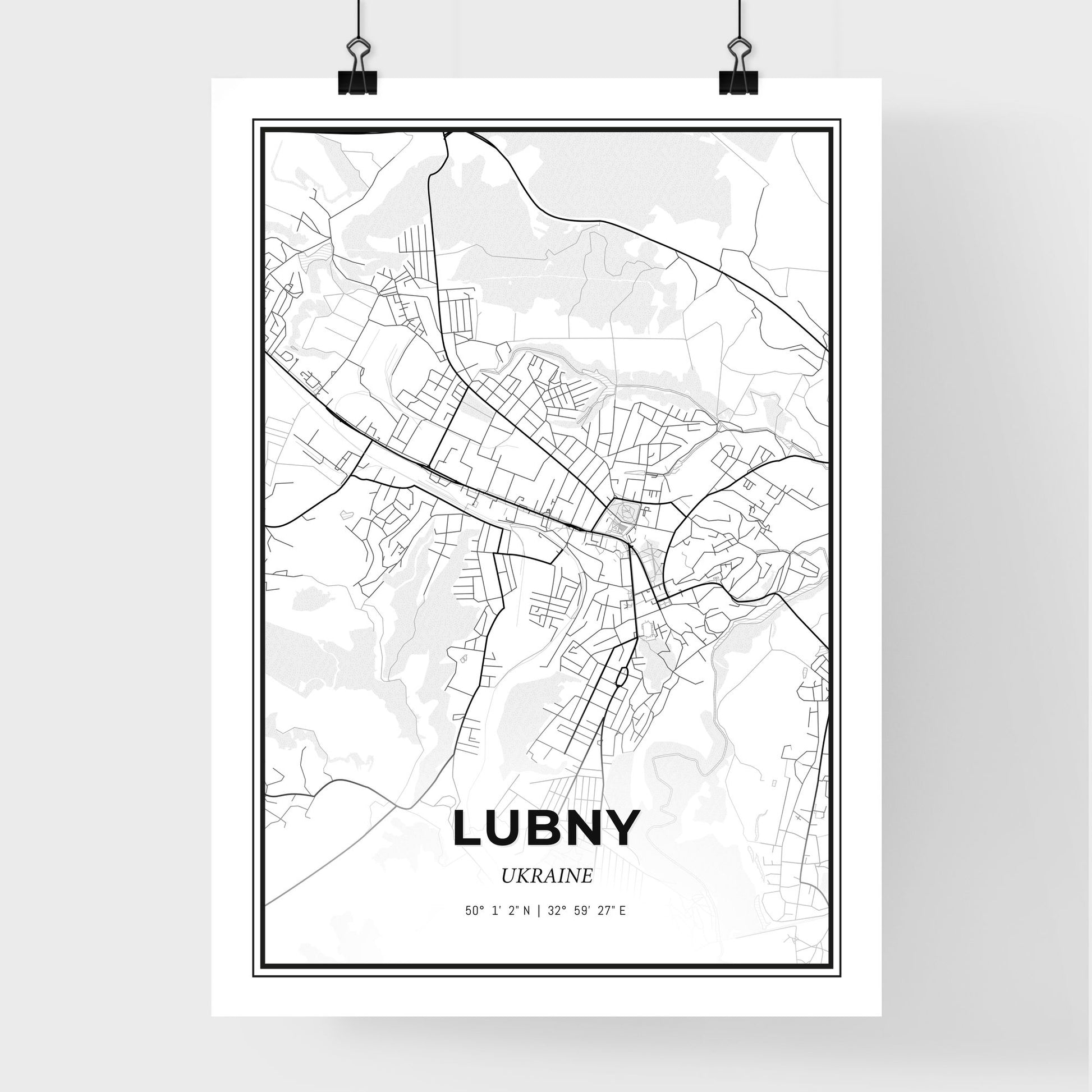 Lubny Ukraine - Premium City Map Poster