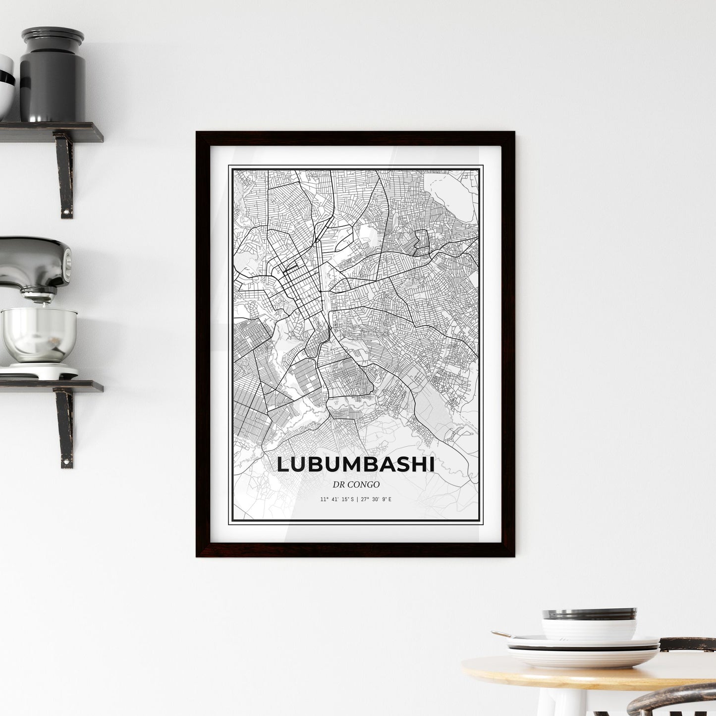 Lubumbashi DR Congo - Minimal City Map