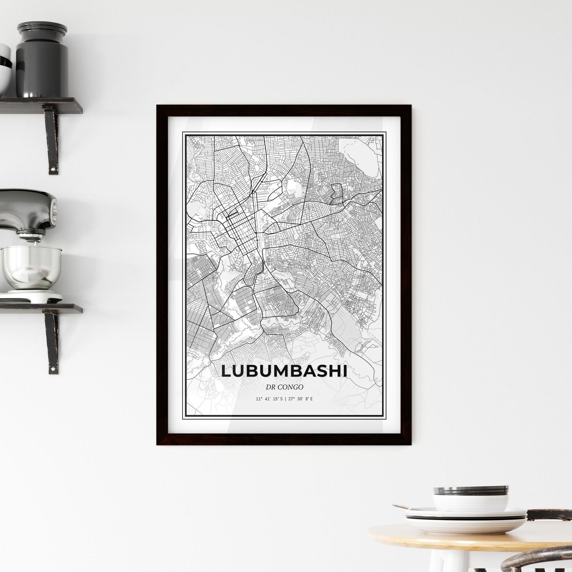 Lubumbashi DR Congo - Minimal City Map