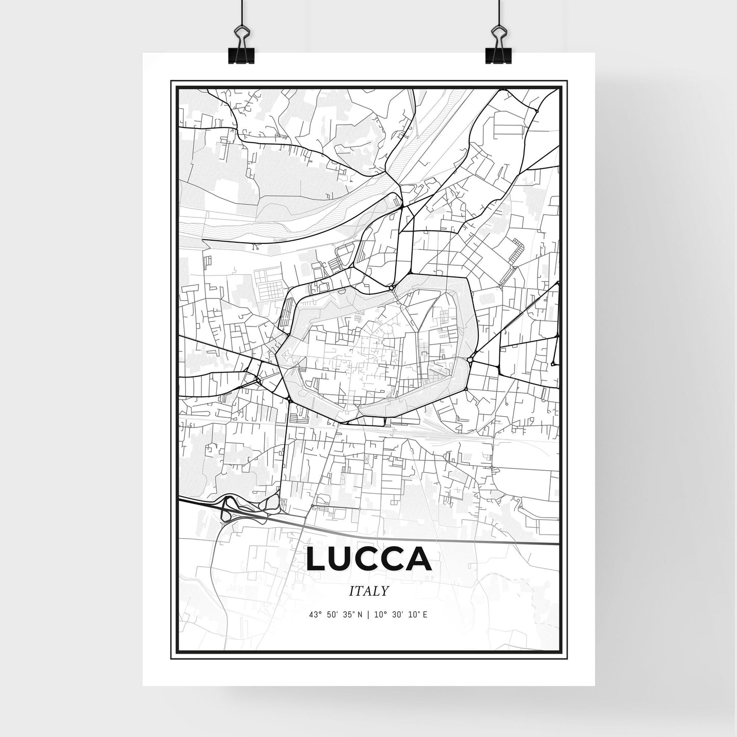 Lucca Italy - Premium City Map Poster