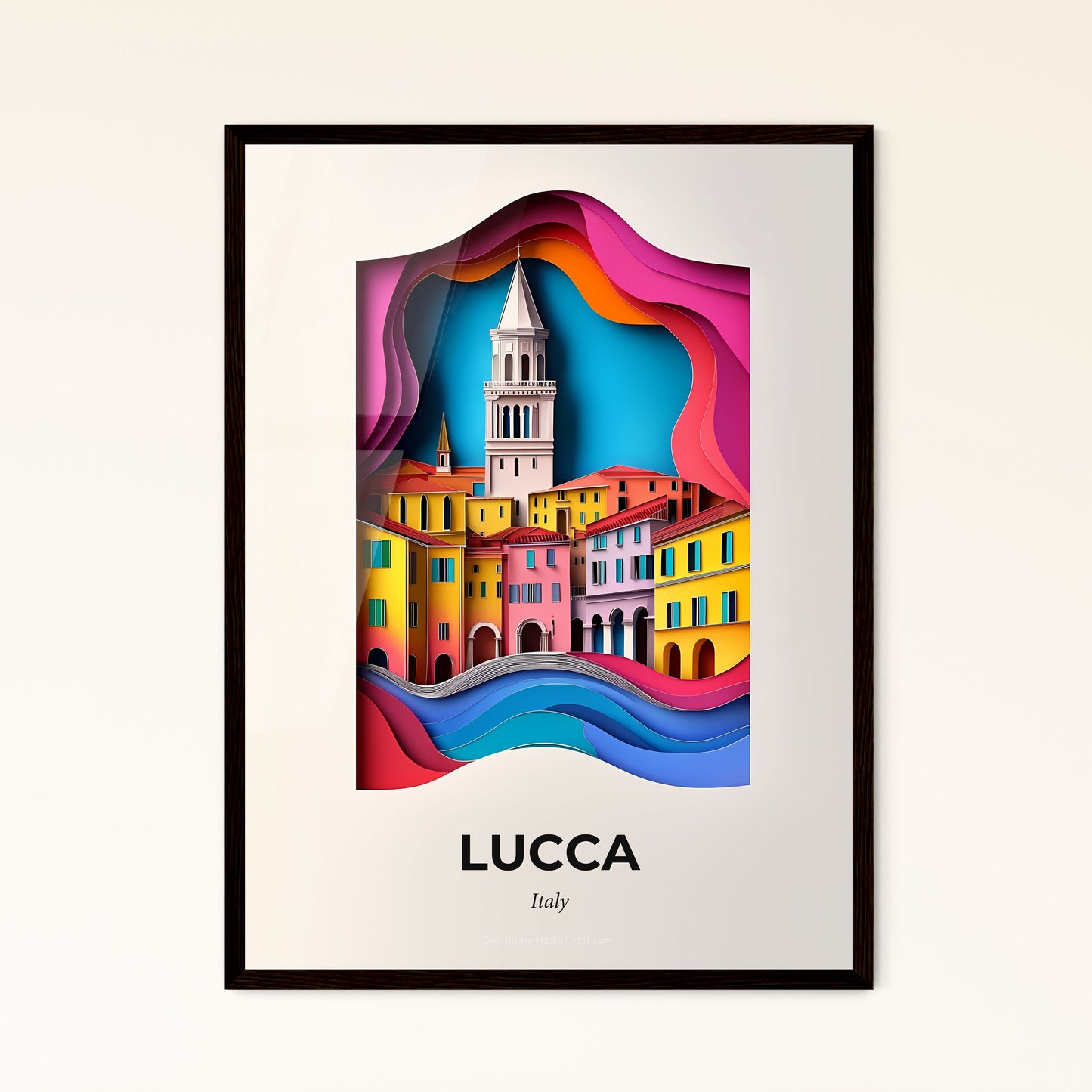 Vivid Lucca, Italy - a colorful city with a clock tower in the middle