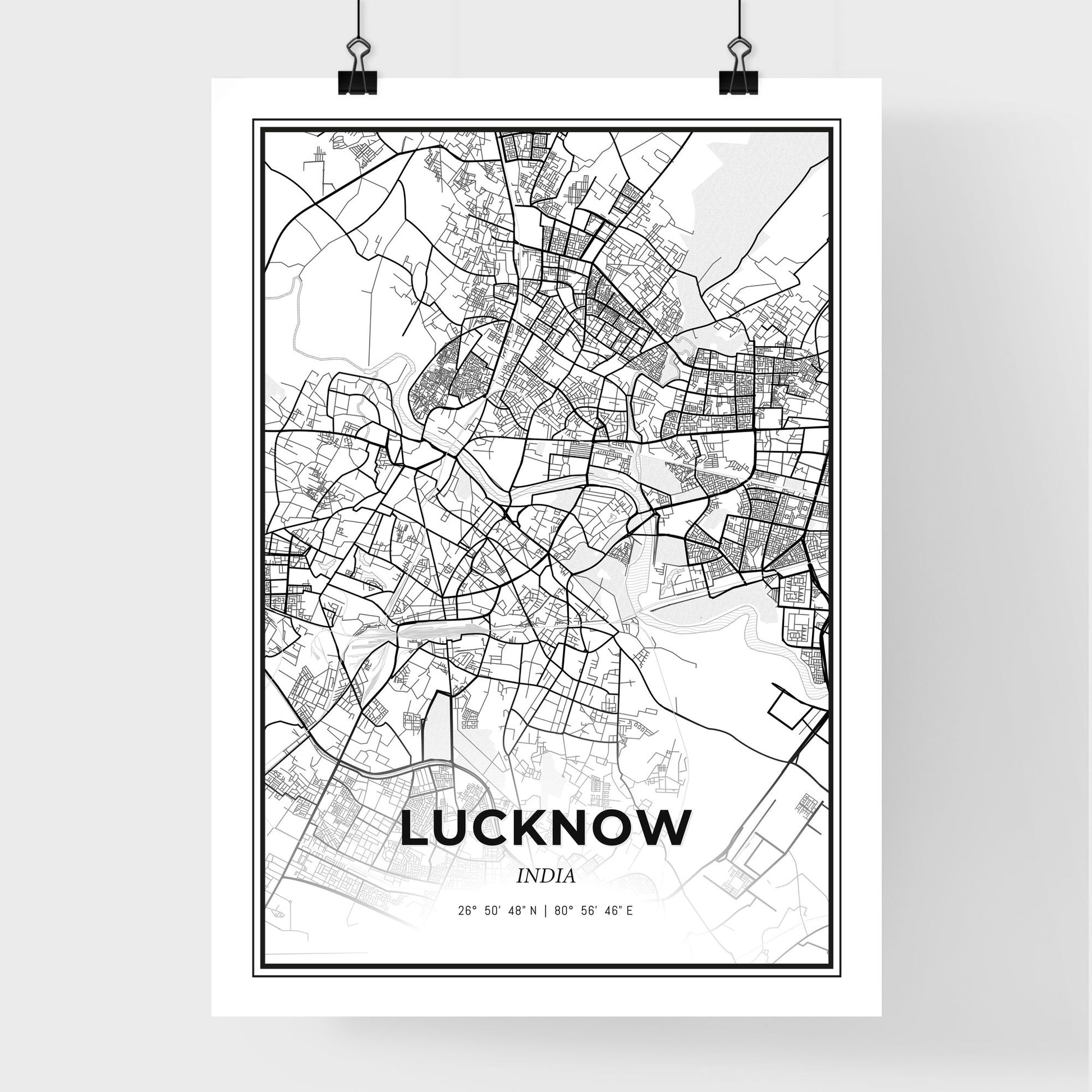 Lucknow India - Premium City Map Poster