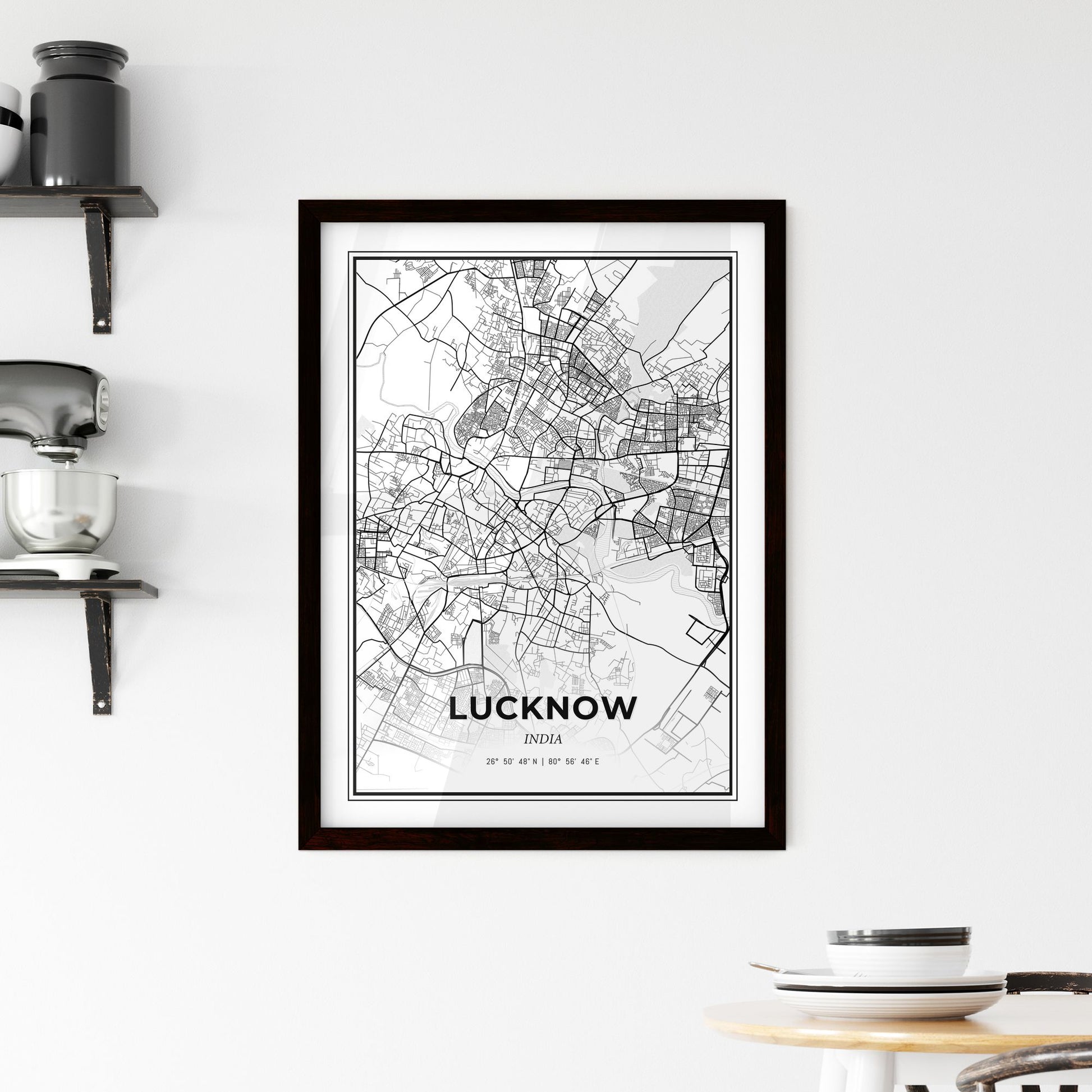 Lucknow India - Minimal City Map