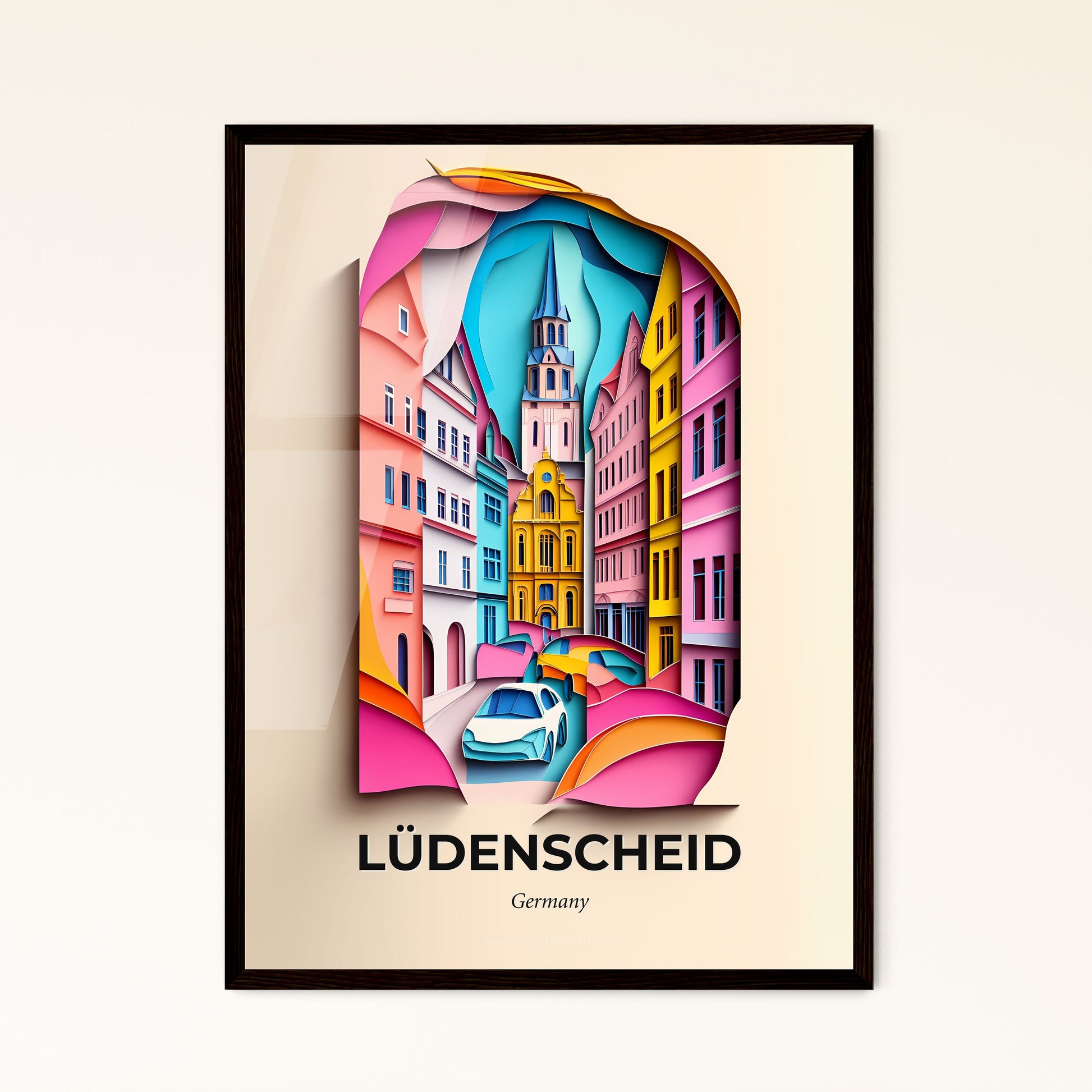 Vivid Ludenscheid, Germany - a car is driving down a street in a city