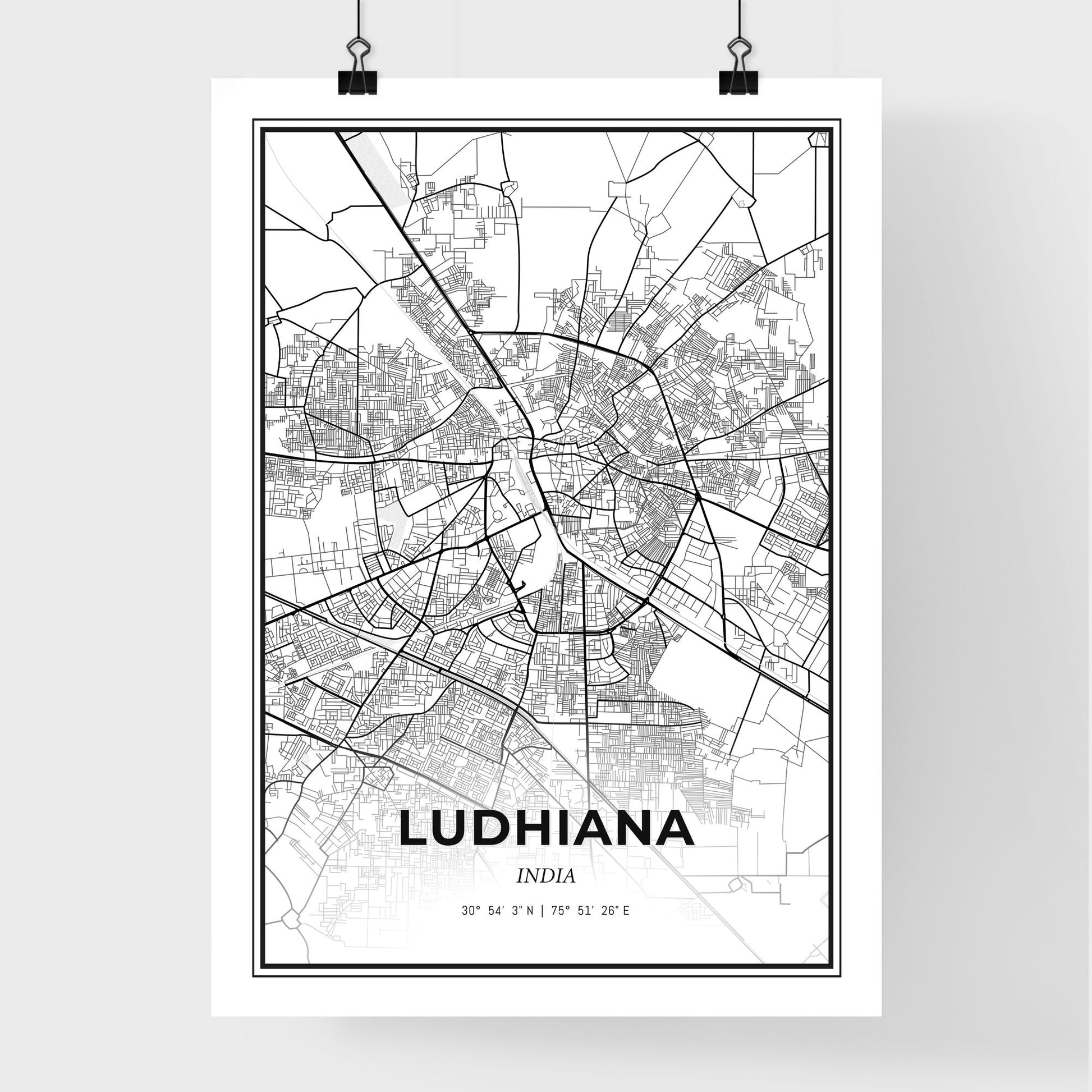 Ludhiana India - Premium City Map Poster