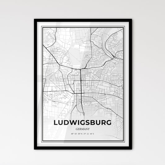 Ludwigsburg Germany - Scandinavian Style City Map for Modern Home Decor