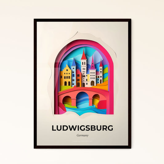 Vivid Ludwigsburg, Germany - a paper cut of a city with a bridge