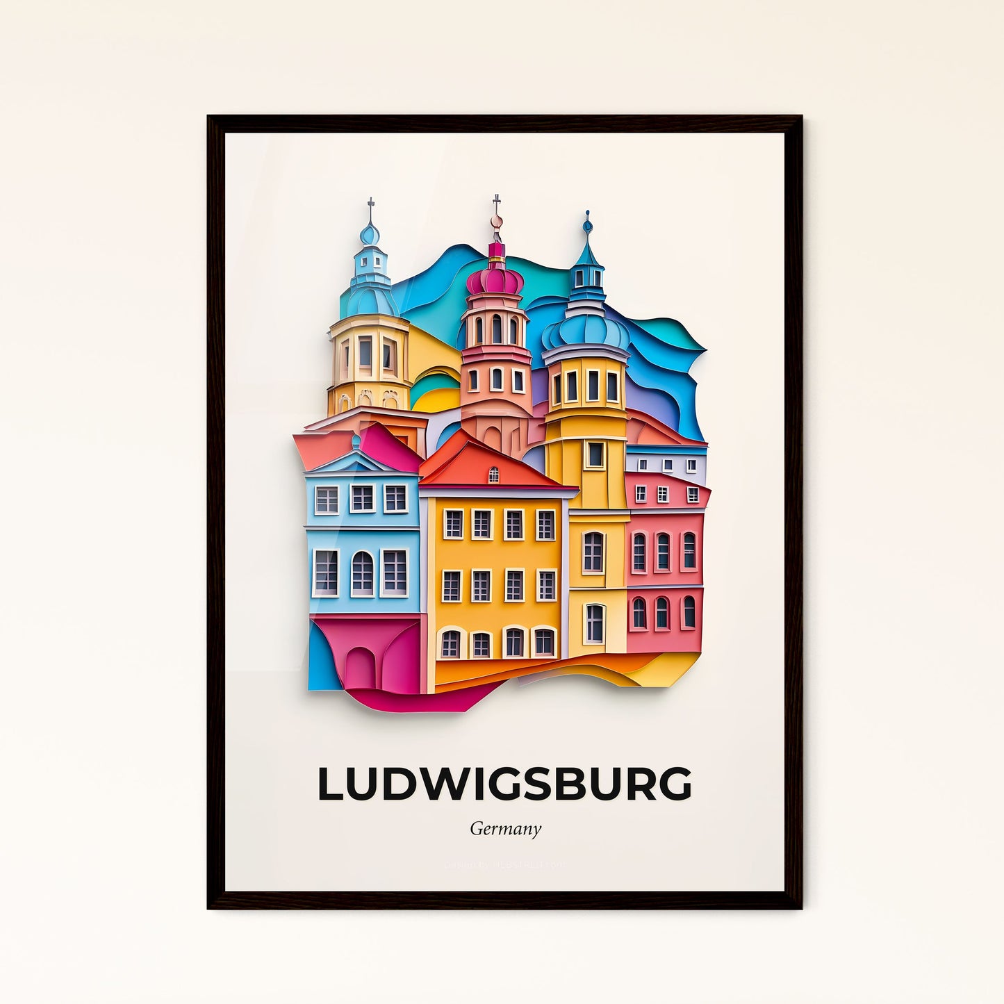 Vivid Ludwigsburg, Germany - a colorful city with a clock on the wall