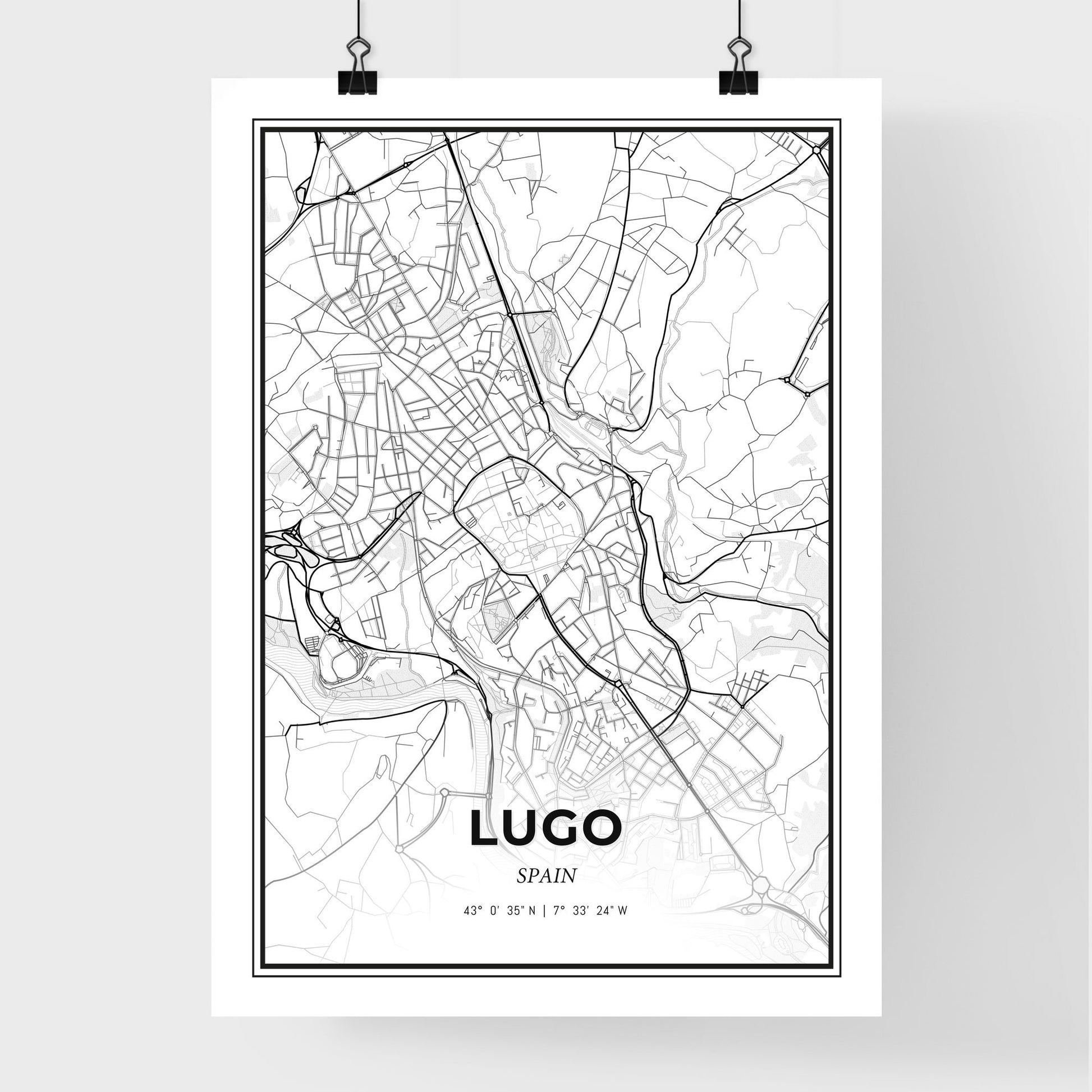 Lugo Spain - Premium City Map Poster