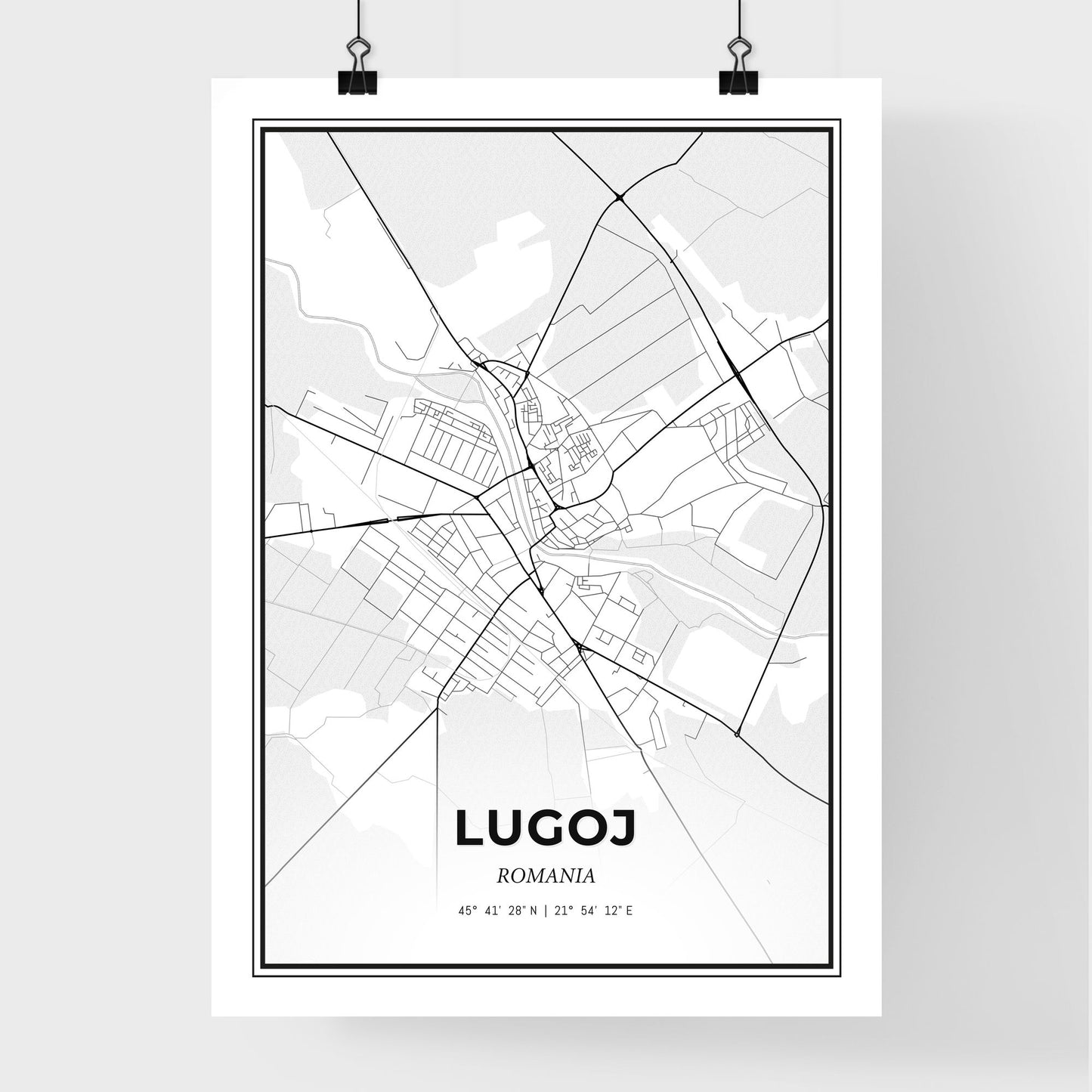 Lugoj Romania - Premium City Map Poster