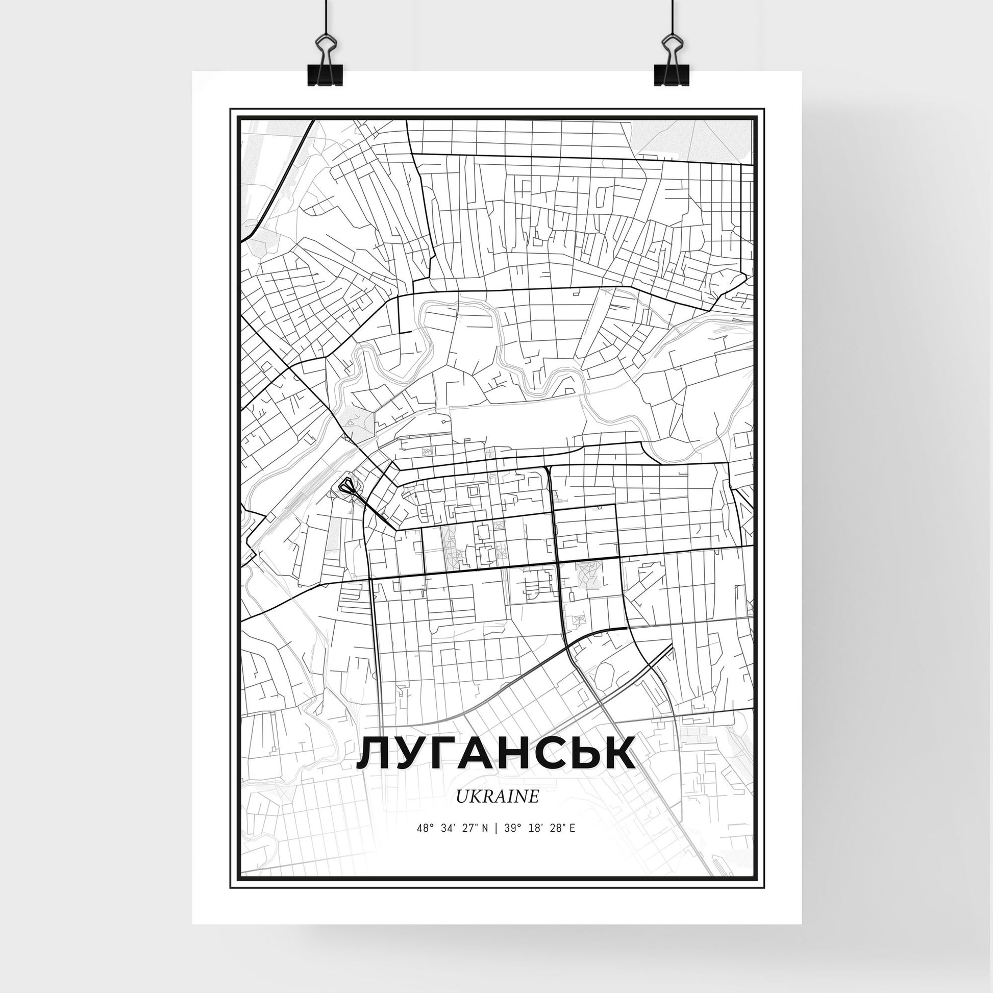 Luhansk Ukraine - Premium City Map Poster