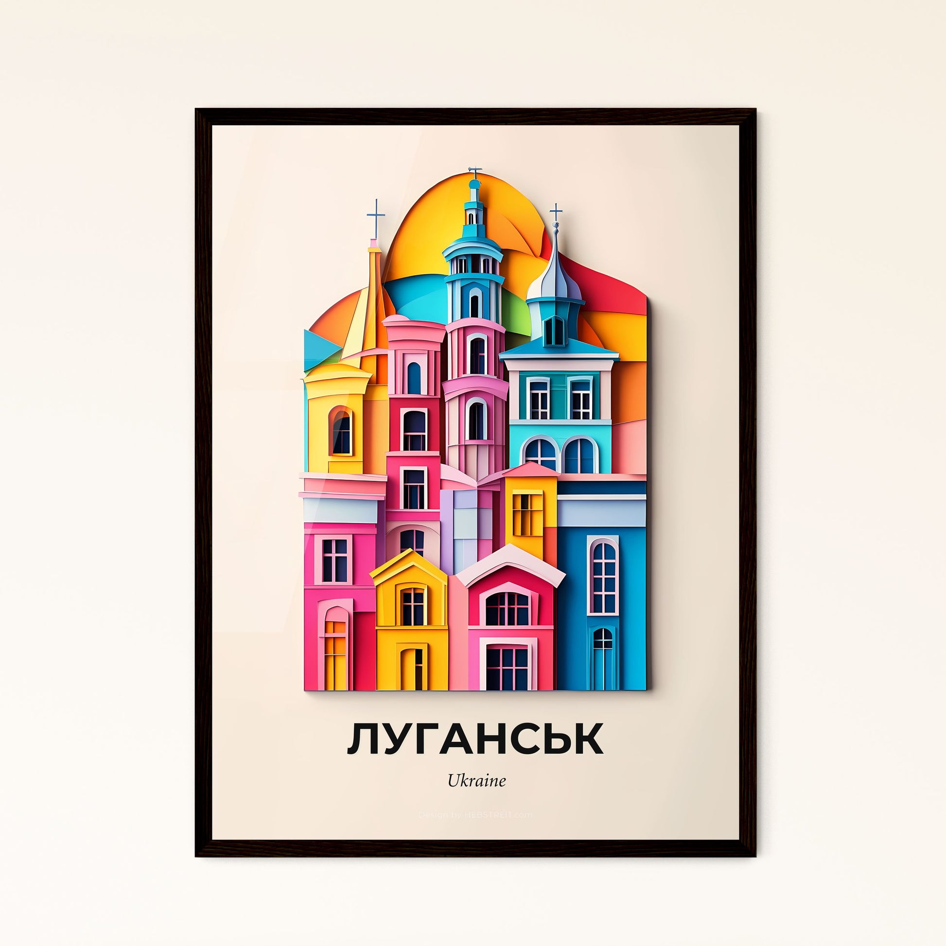 Vivid Luhansk, Ukraine - a colorful city with a clock tower on top of it