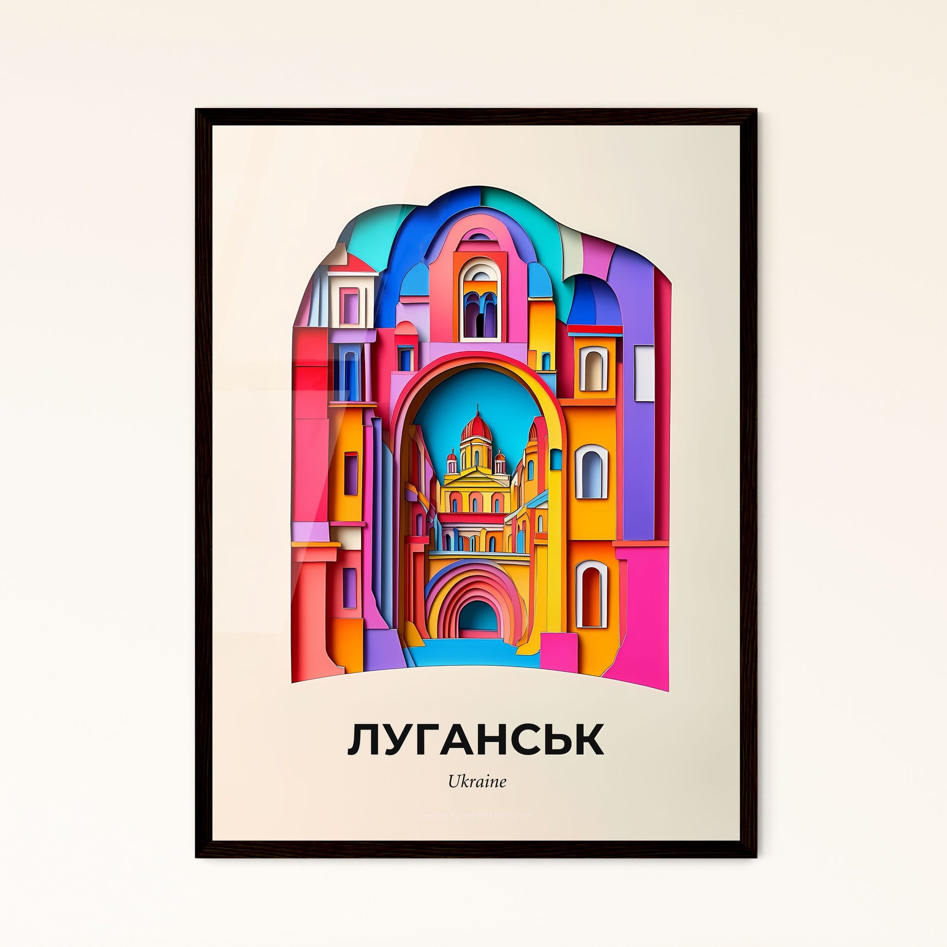 Vivid Luhansk, Ukraine - a colorful picture of a building with a clock