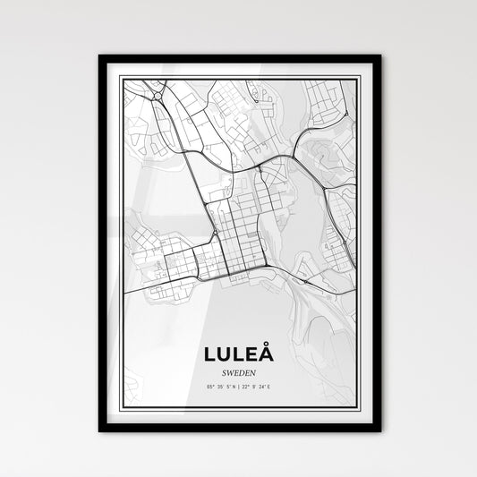 Luleå Sweden - Scandinavian Style City Map for Modern Home Decor