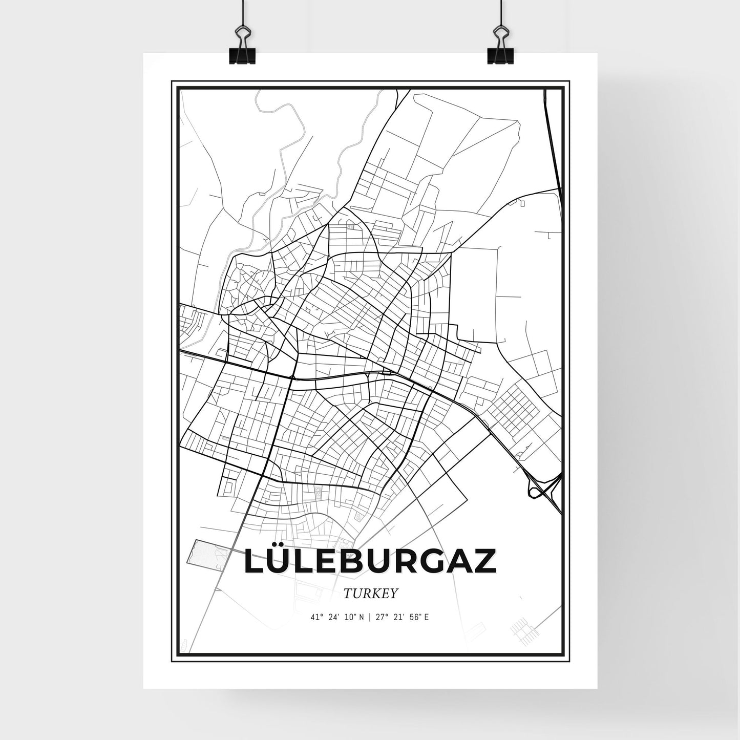 Lüleburgaz Turkey - Premium City Map Poster