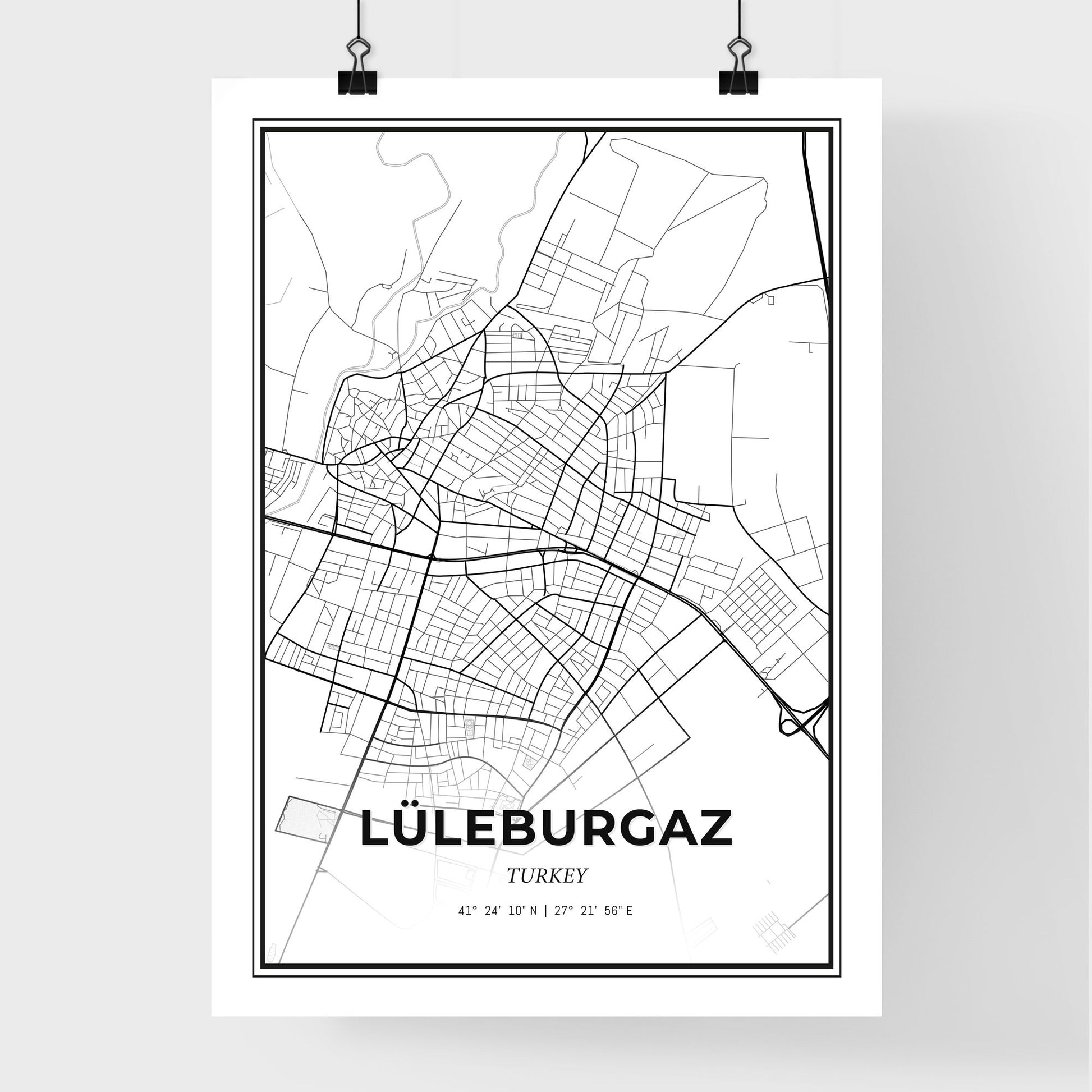 Lüleburgaz Turkey - Premium City Map Poster