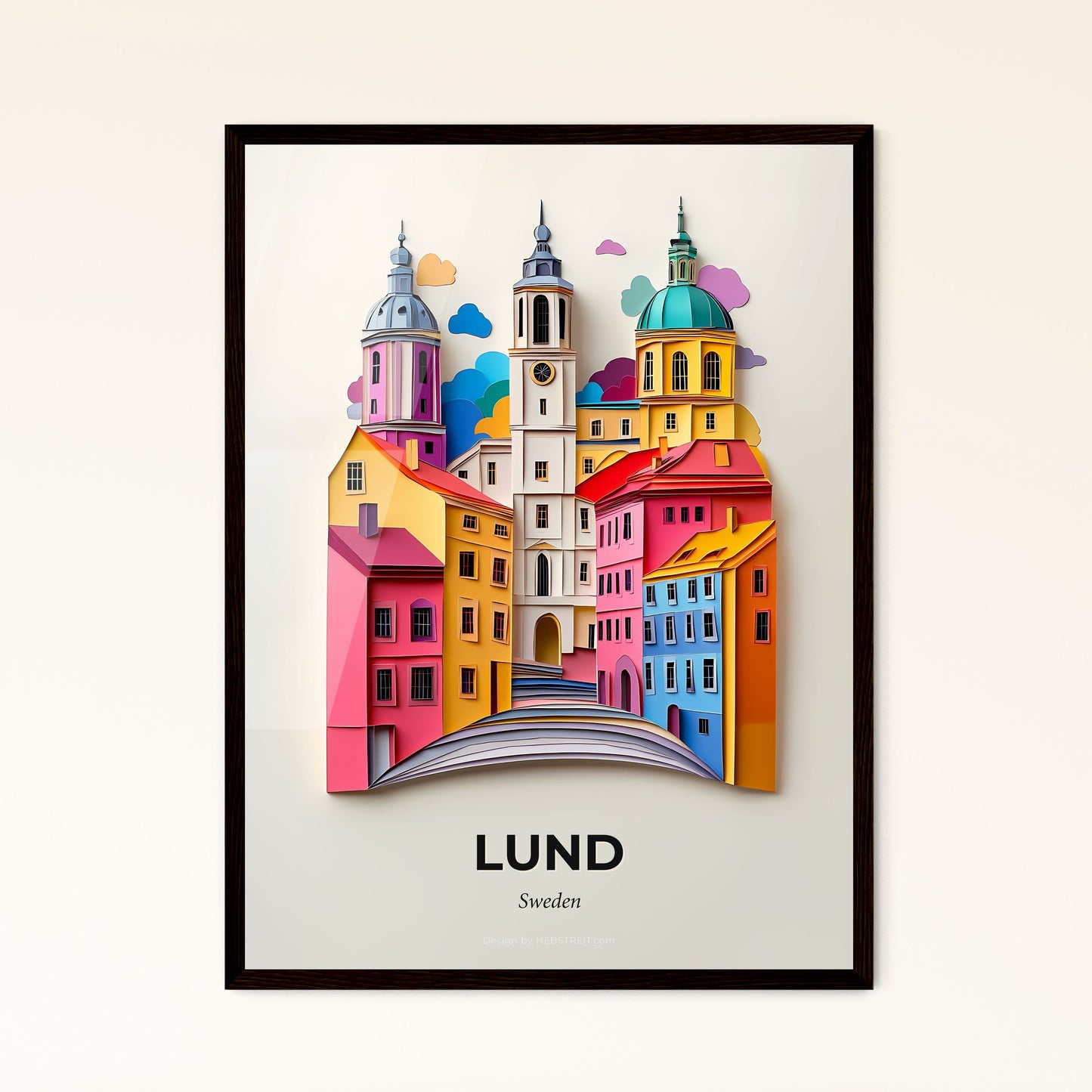 Vivid Lund, Sweden - a paper cut of a city with a bridge