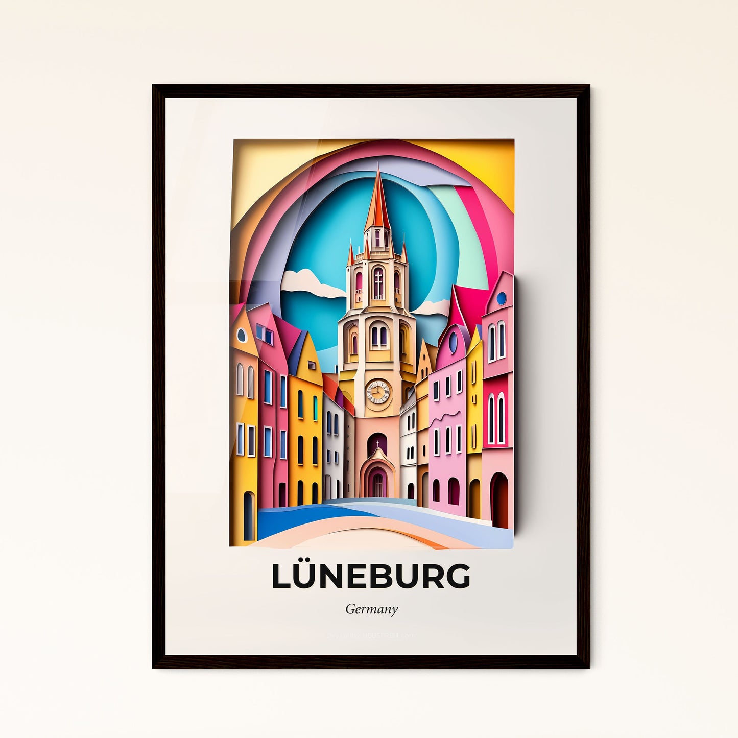 Vivid Luneburg, Germany - a city with a clock tower