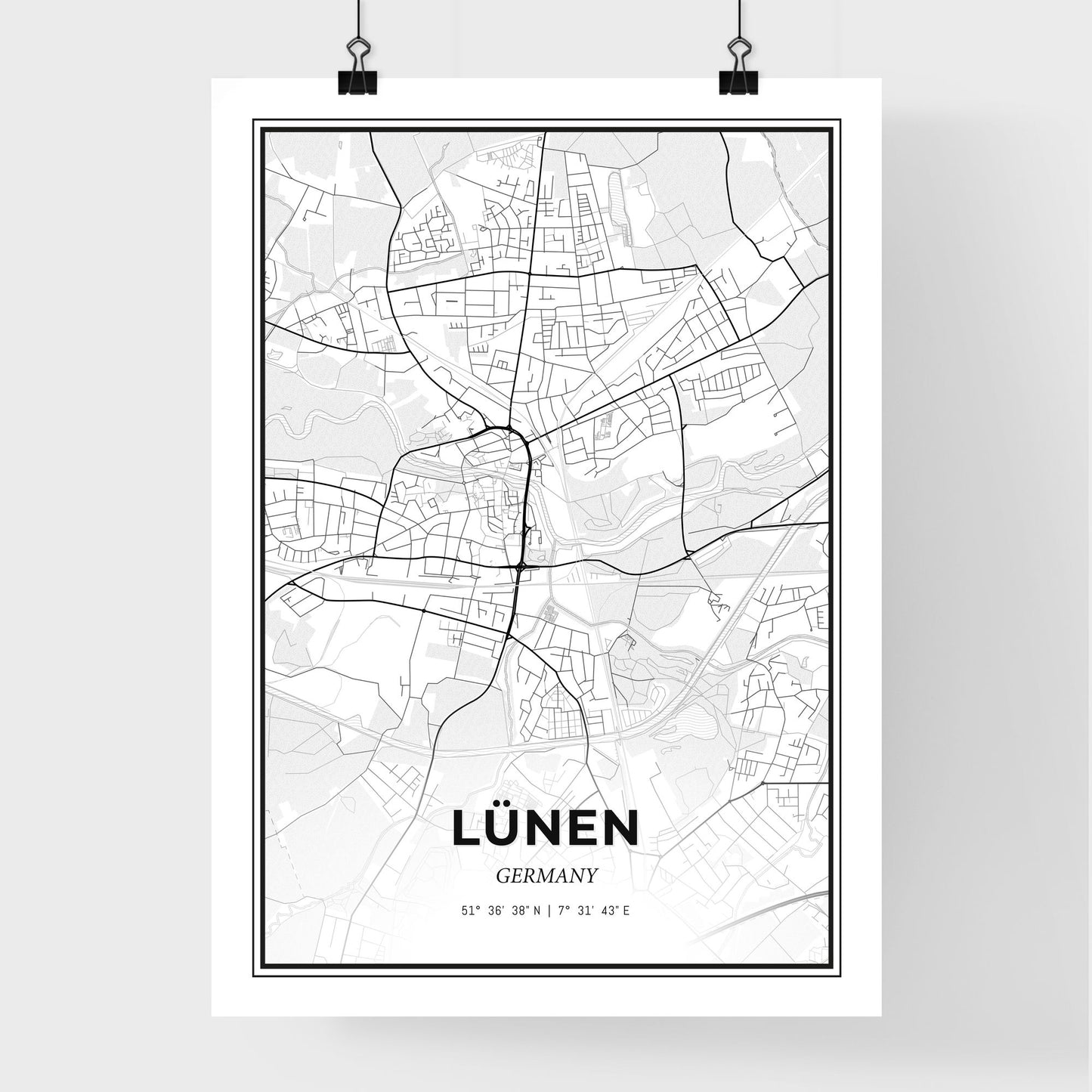 Lunen Germany - Premium City Map Poster