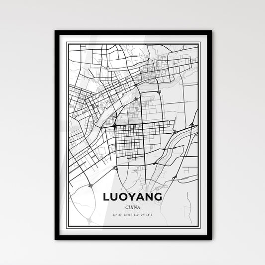 Luoyang China - Scandinavian Style City Map for Modern Home Decor