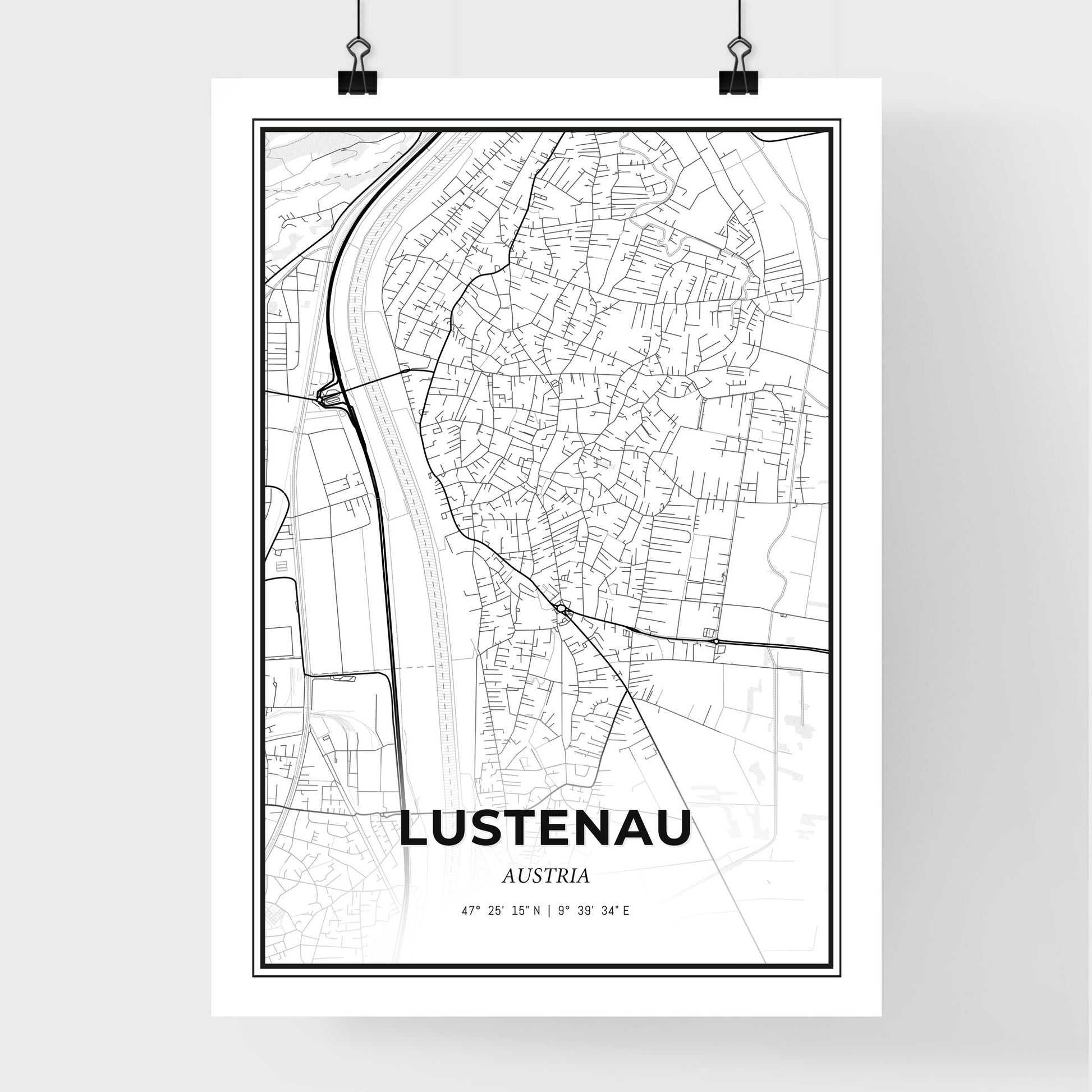 Lustenau Austria - Premium City Map Poster