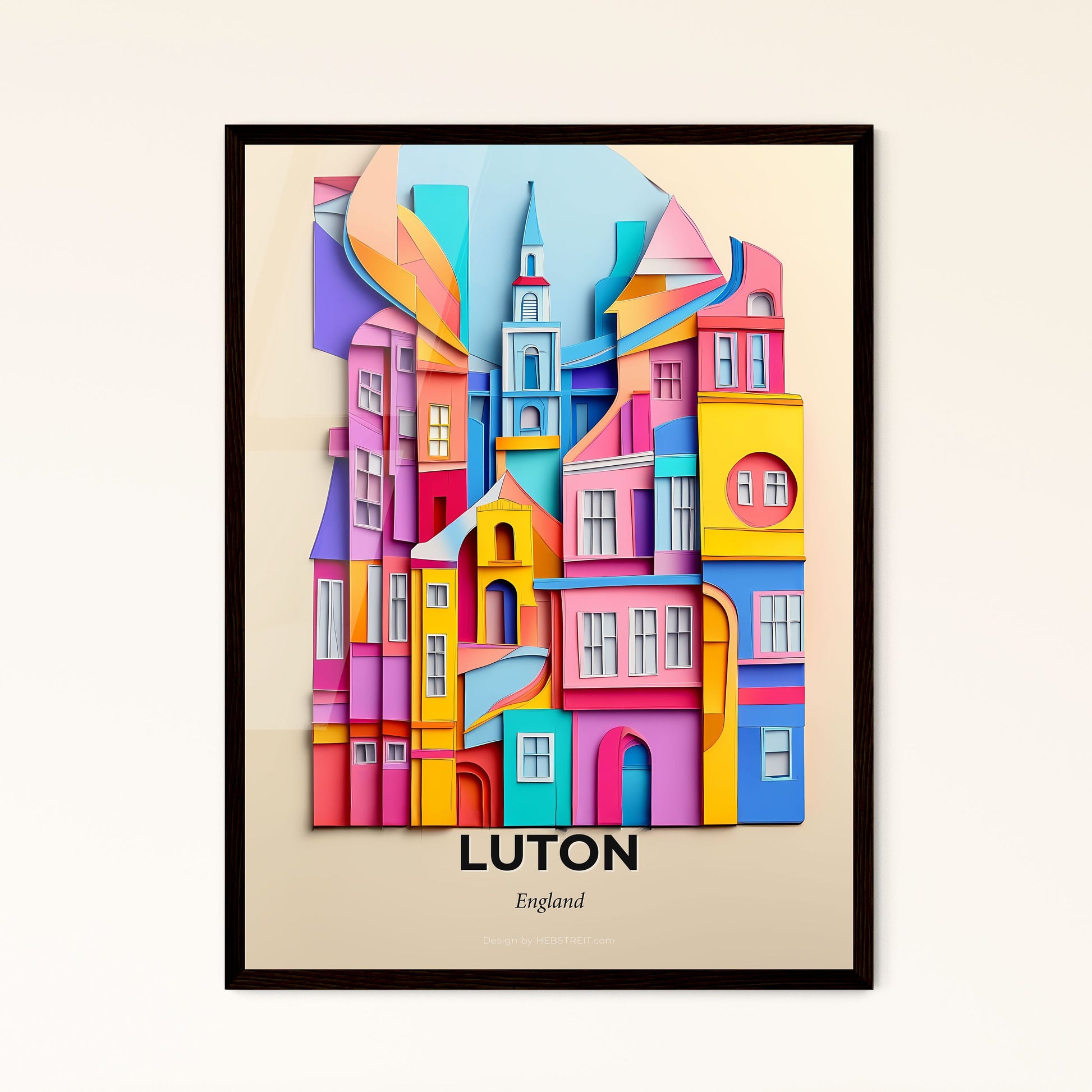 Vivid Luton, England - a colorful city with a clock tower on top of it