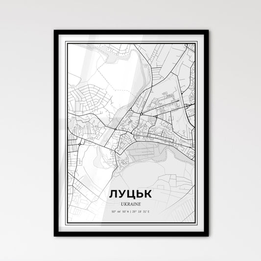 Lutsk Ukraine - Scandinavian Style City Map for Modern Home Decor