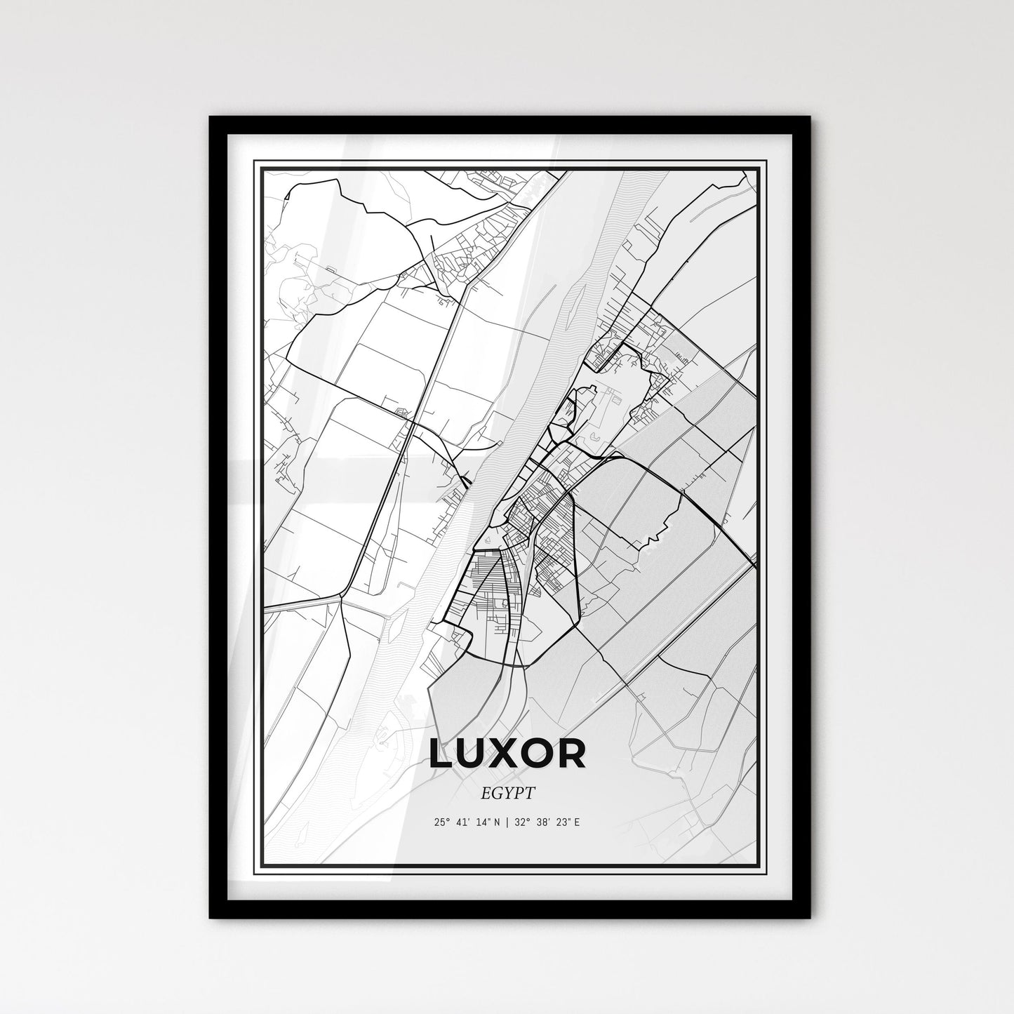 Luxor Egypt - Scandinavian Style City Map for Modern Home Decor