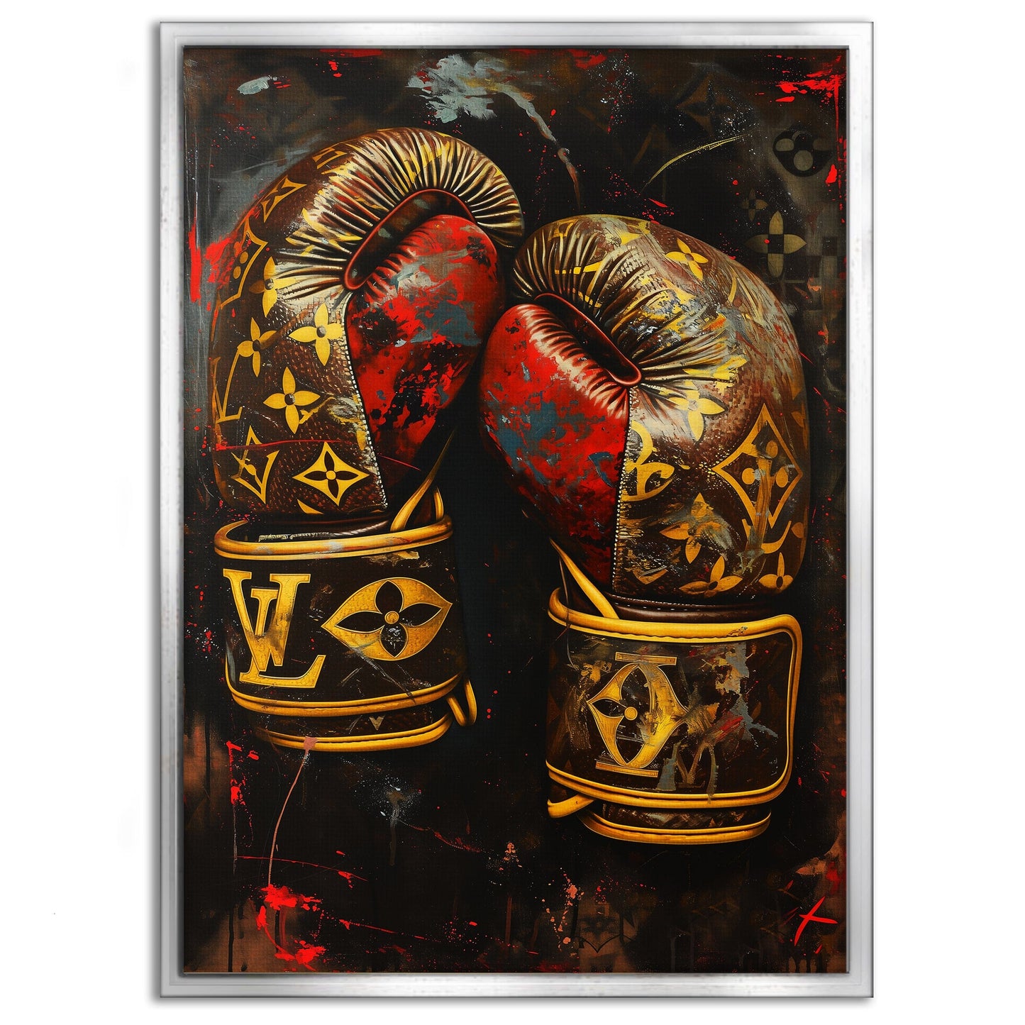 Luxury Boxing Gloves - Pop Art Canvas Print
